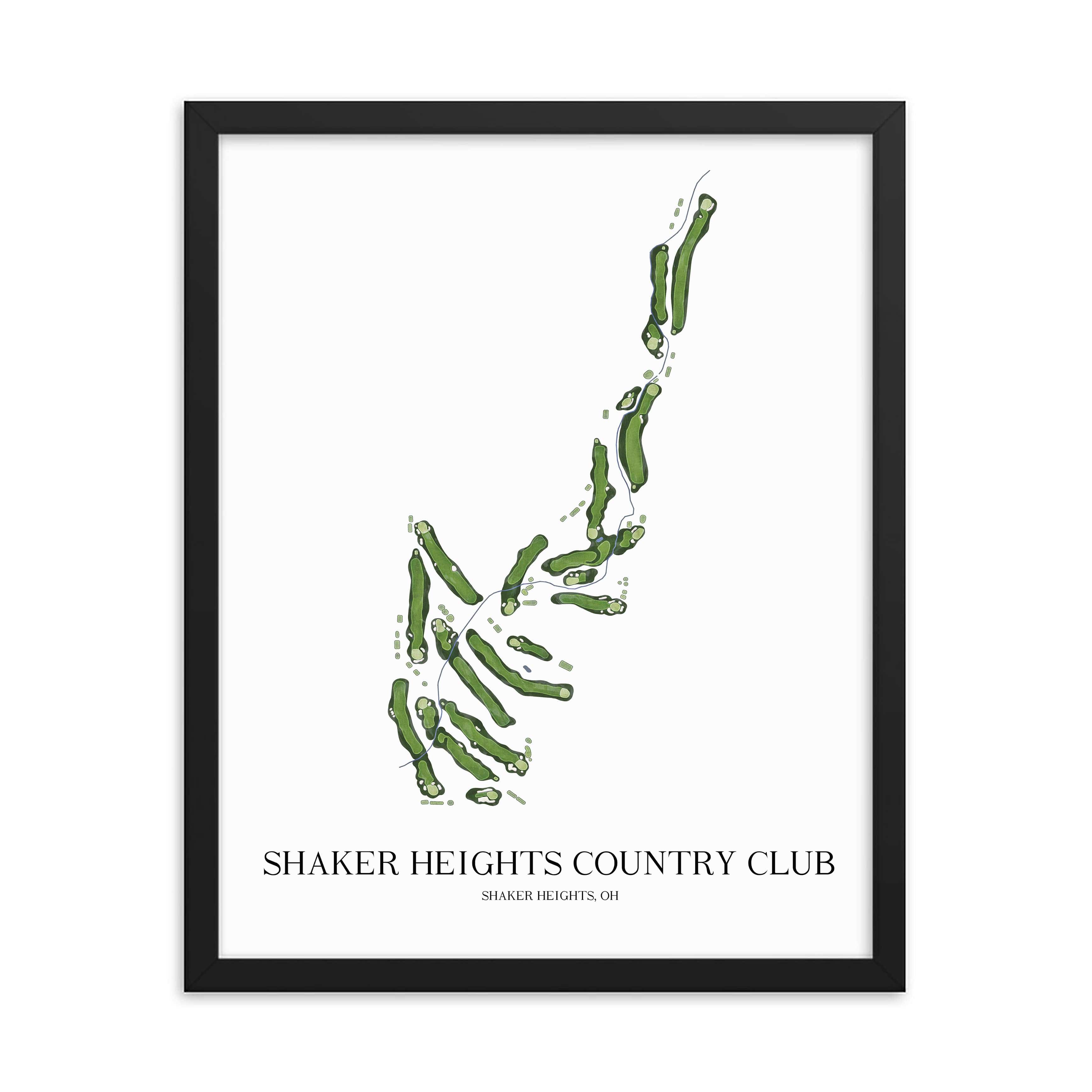 The 19th Hole Golf Shop - Golf Course Prints -  Shaker Heights Country Club Golf Course Map Golf Map