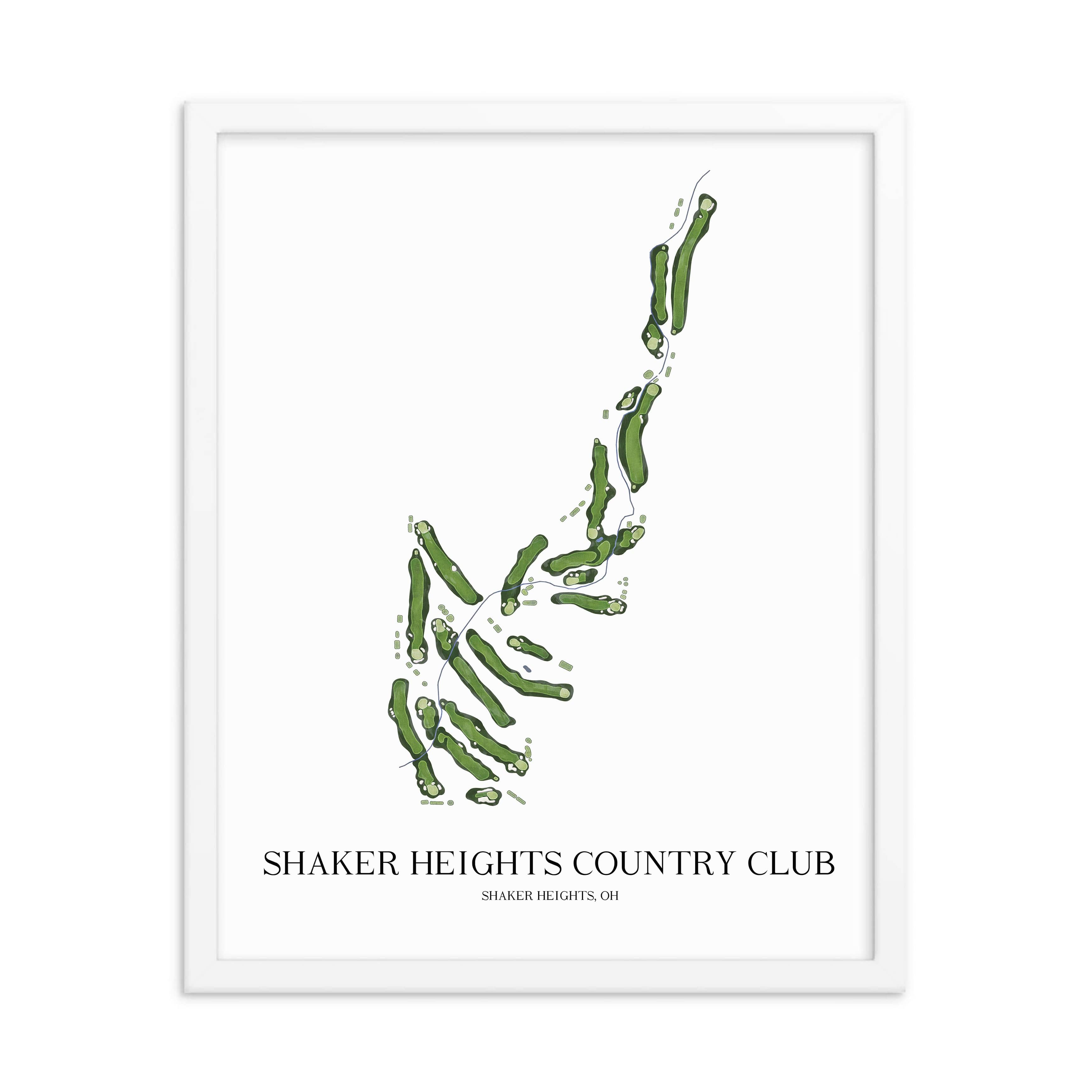 The 19th Hole Golf Shop - Golf Course Prints -  Shaker Heights Country Club Golf Course Map Golf Map