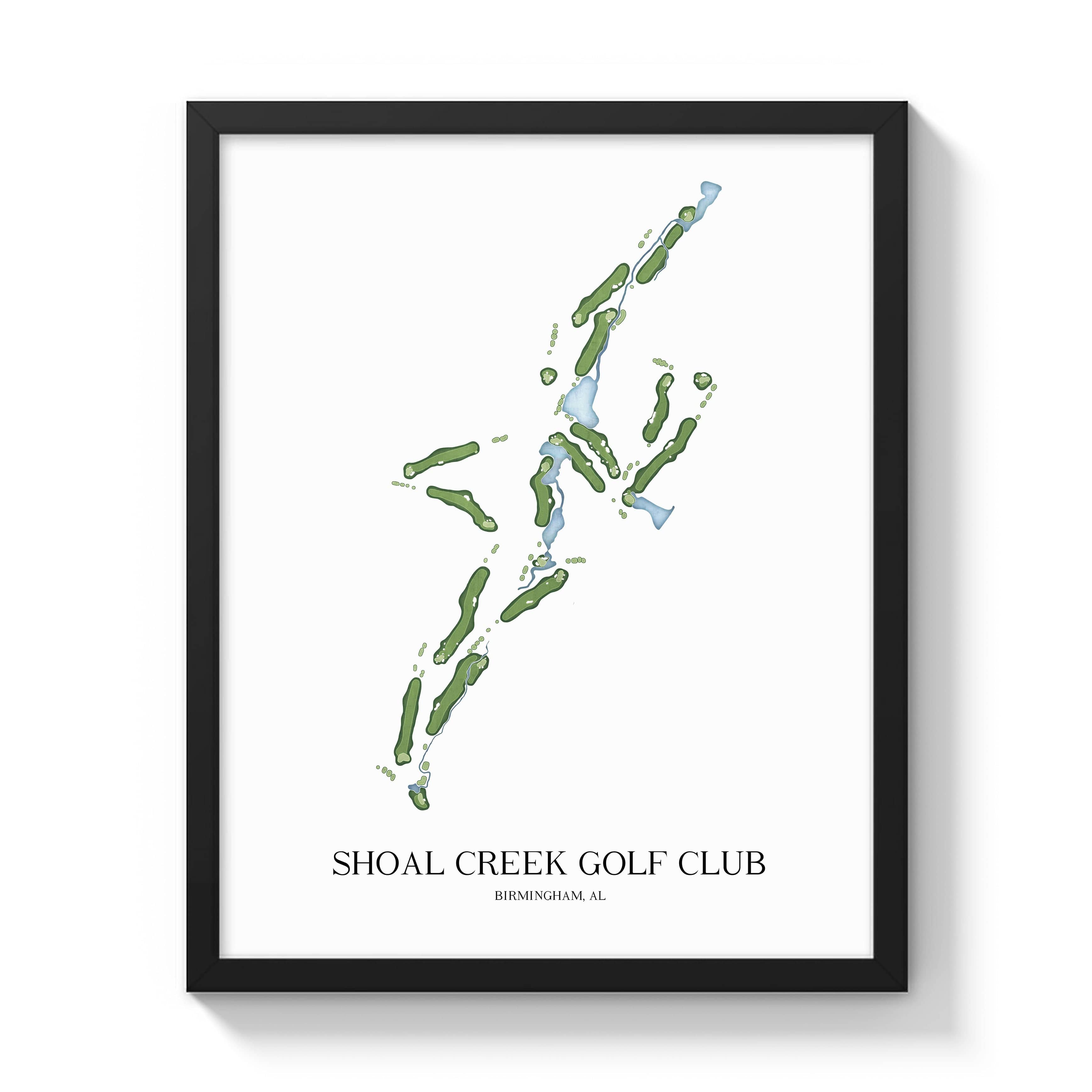 The 19th Hole Golf Shop - Golf Course Prints -  Shoal Creek Golf Club Golf Course Map Golf Map