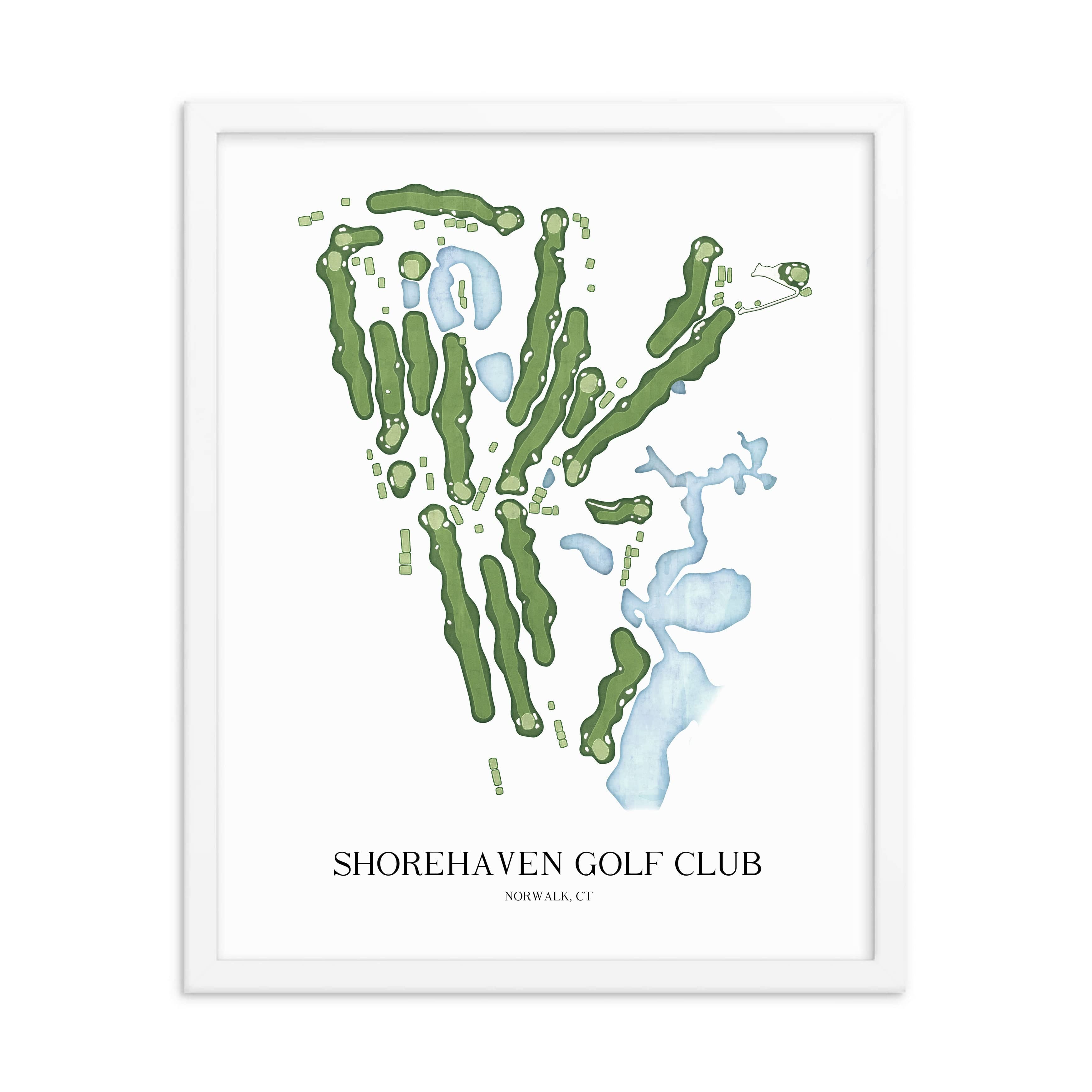 The 19th Hole Golf Shop - Golf Course Prints -  Shorehaven Golf Club Golf Course Map Golf Map