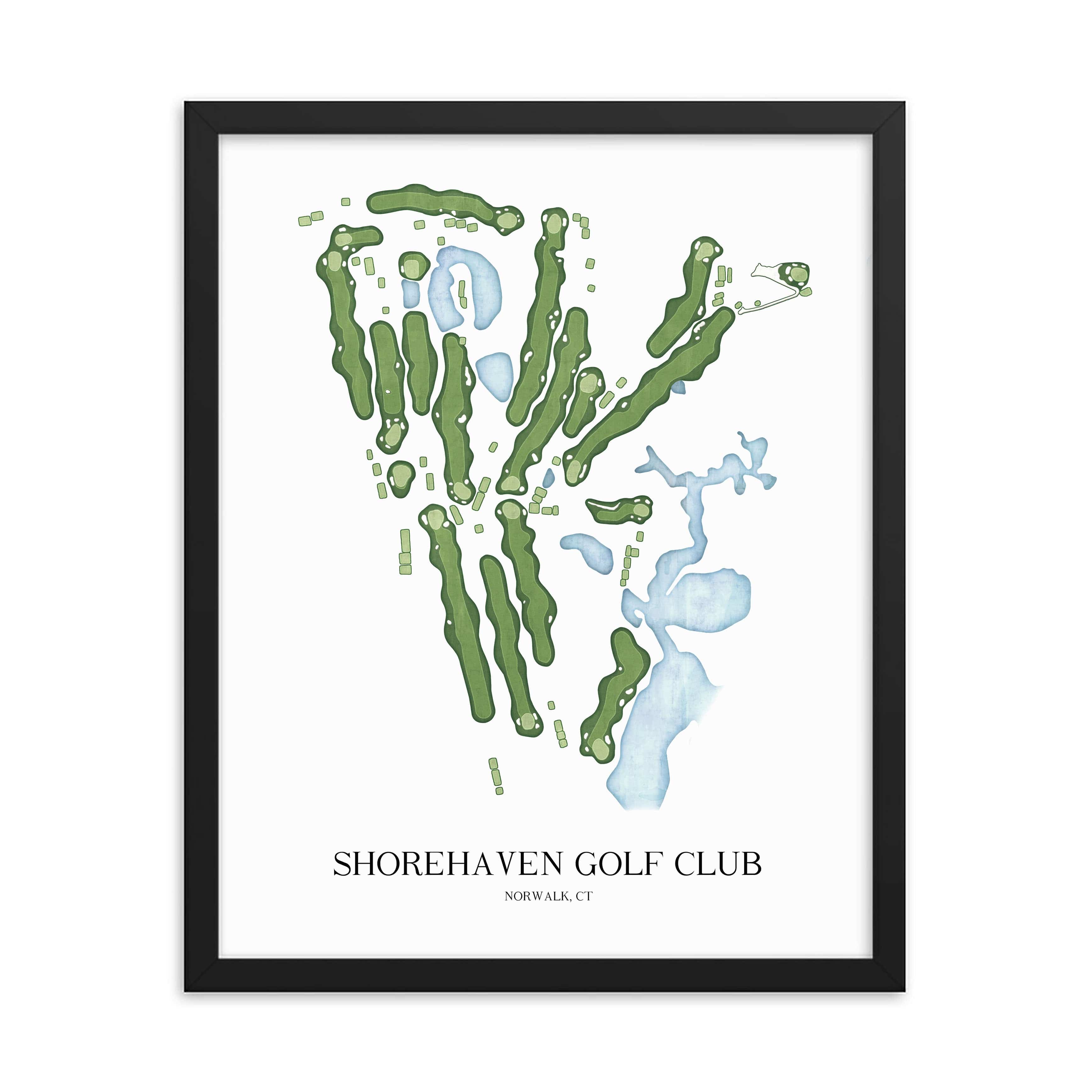 The 19th Hole Golf Shop - Golf Course Prints -  Shorehaven Golf Club Golf Course Map Golf Map