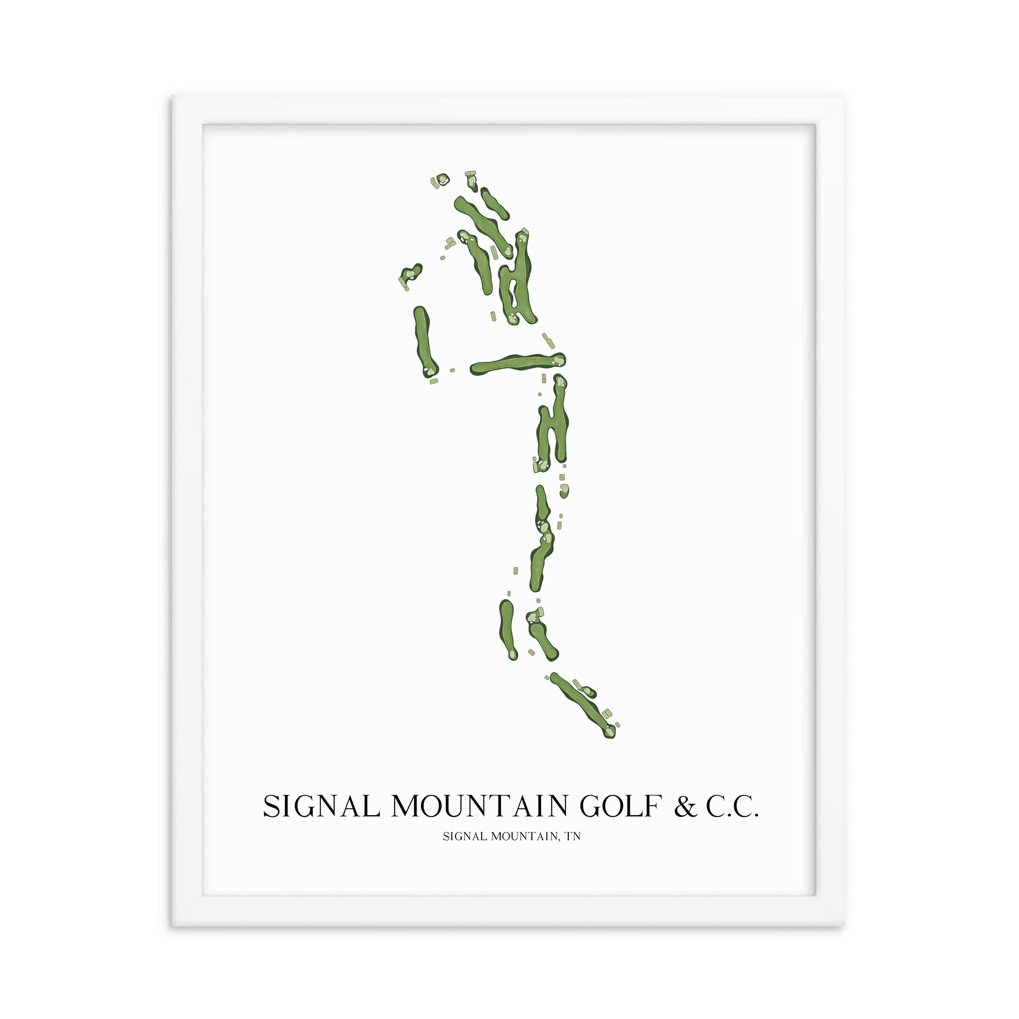 The 19th Hole Golf Shop - Golf Course Prints -  Signal Mountain Golf and Country Club Golf Course Map Golf Map