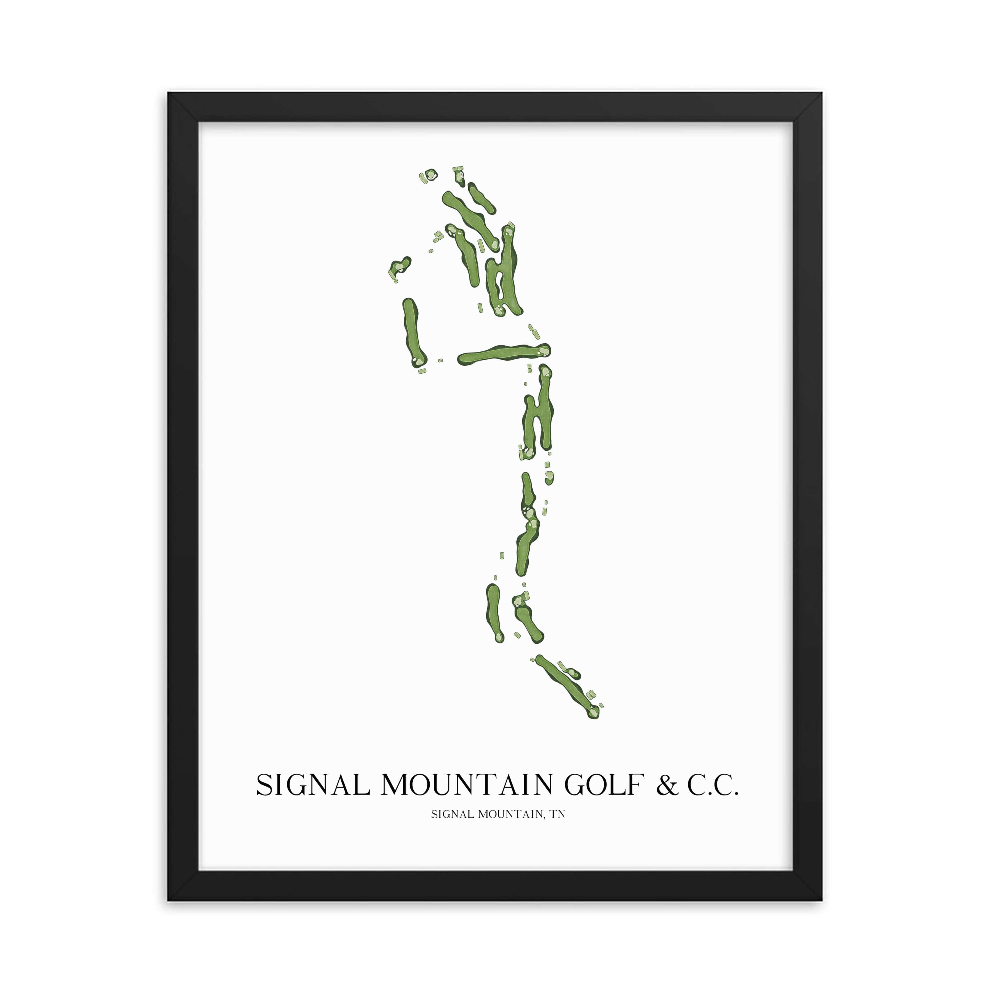 The 19th Hole Golf Shop - Golf Course Prints -  Signal Mountain Golf and Country Club Golf Course Map Golf Map