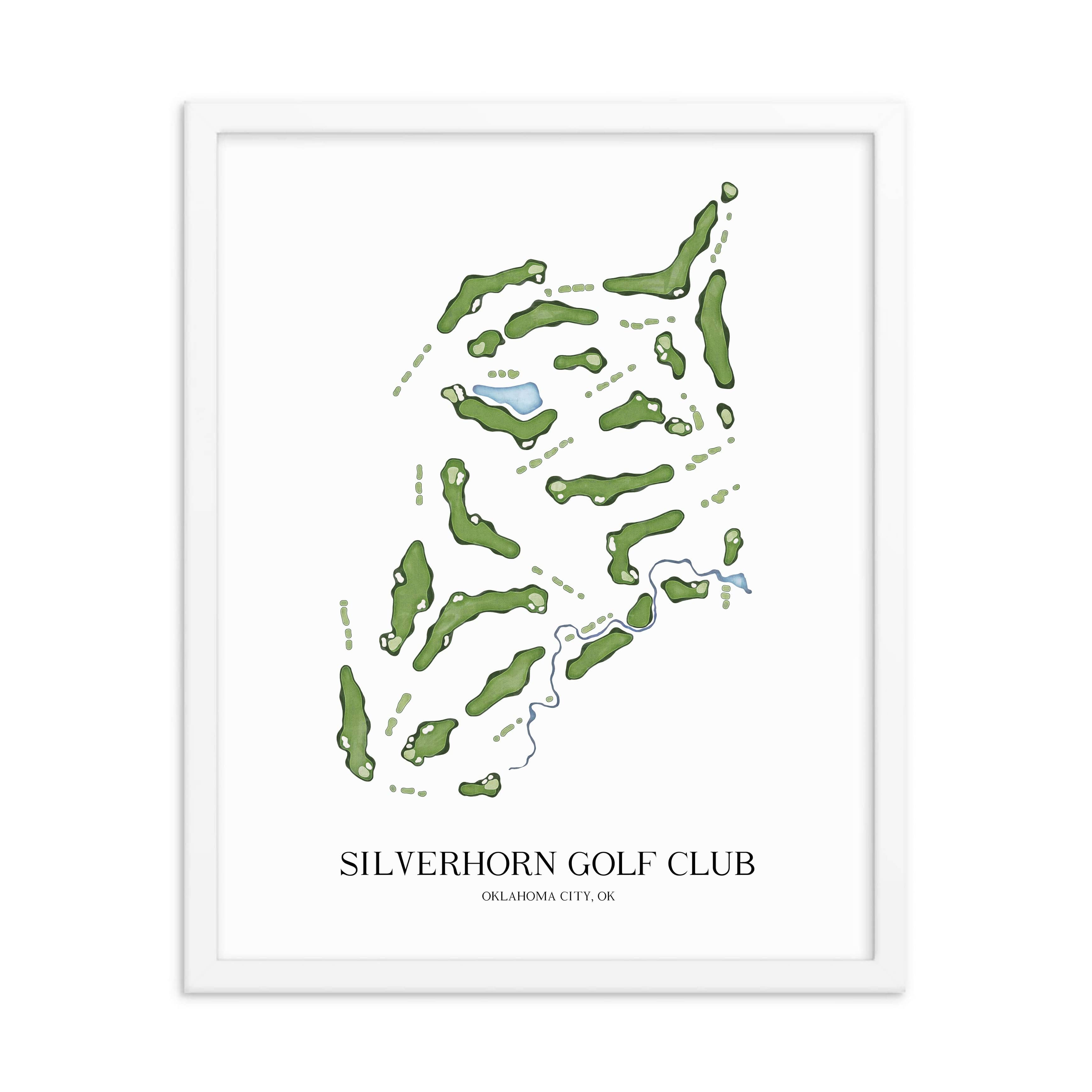 The 19th Hole Golf Shop - Golf Course Prints -  Silverhorn Golf Club Golf Course Map Golf Map