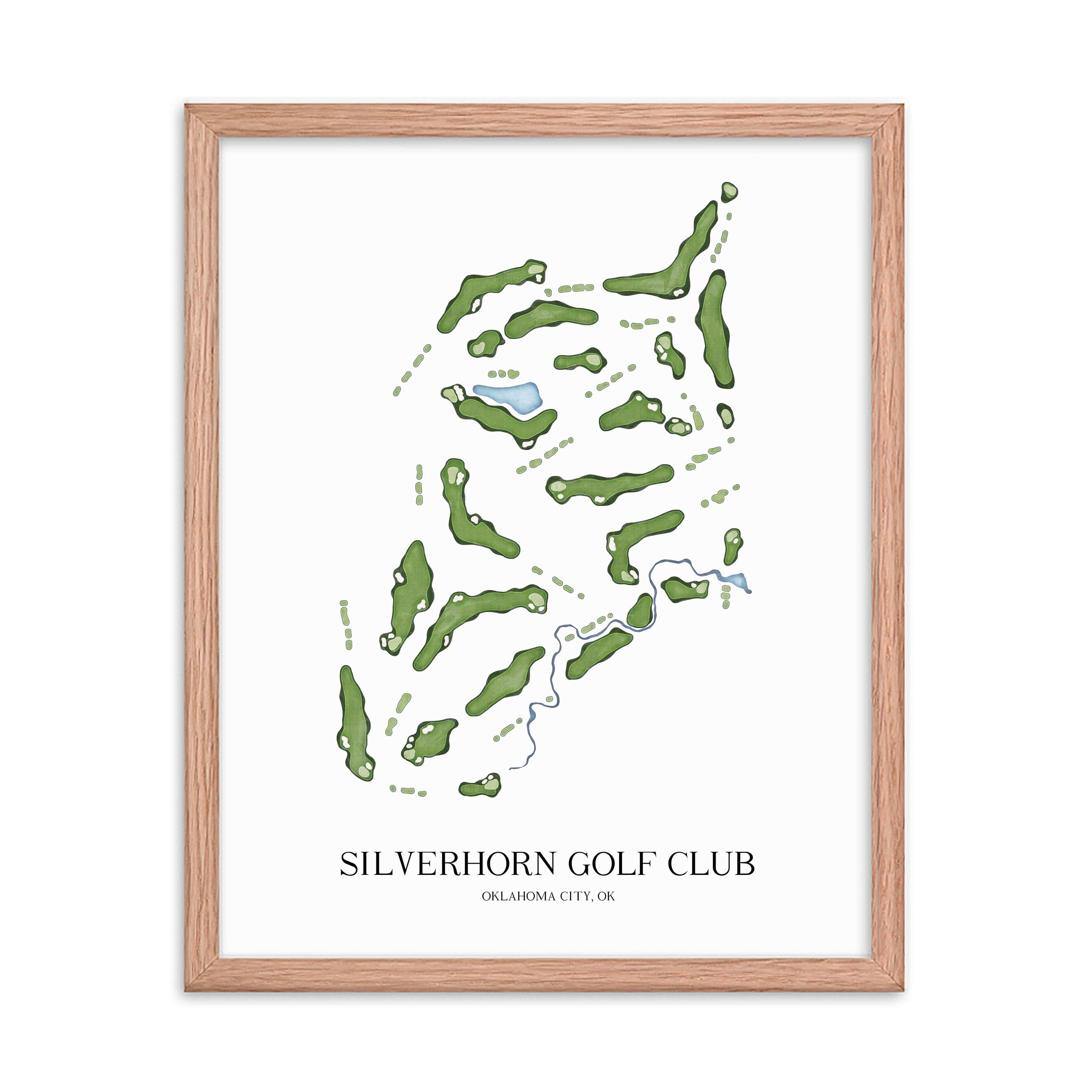 The 19th Hole Golf Shop - Golf Course Prints -  Silverhorn Golf Club Golf Course Map Golf Map