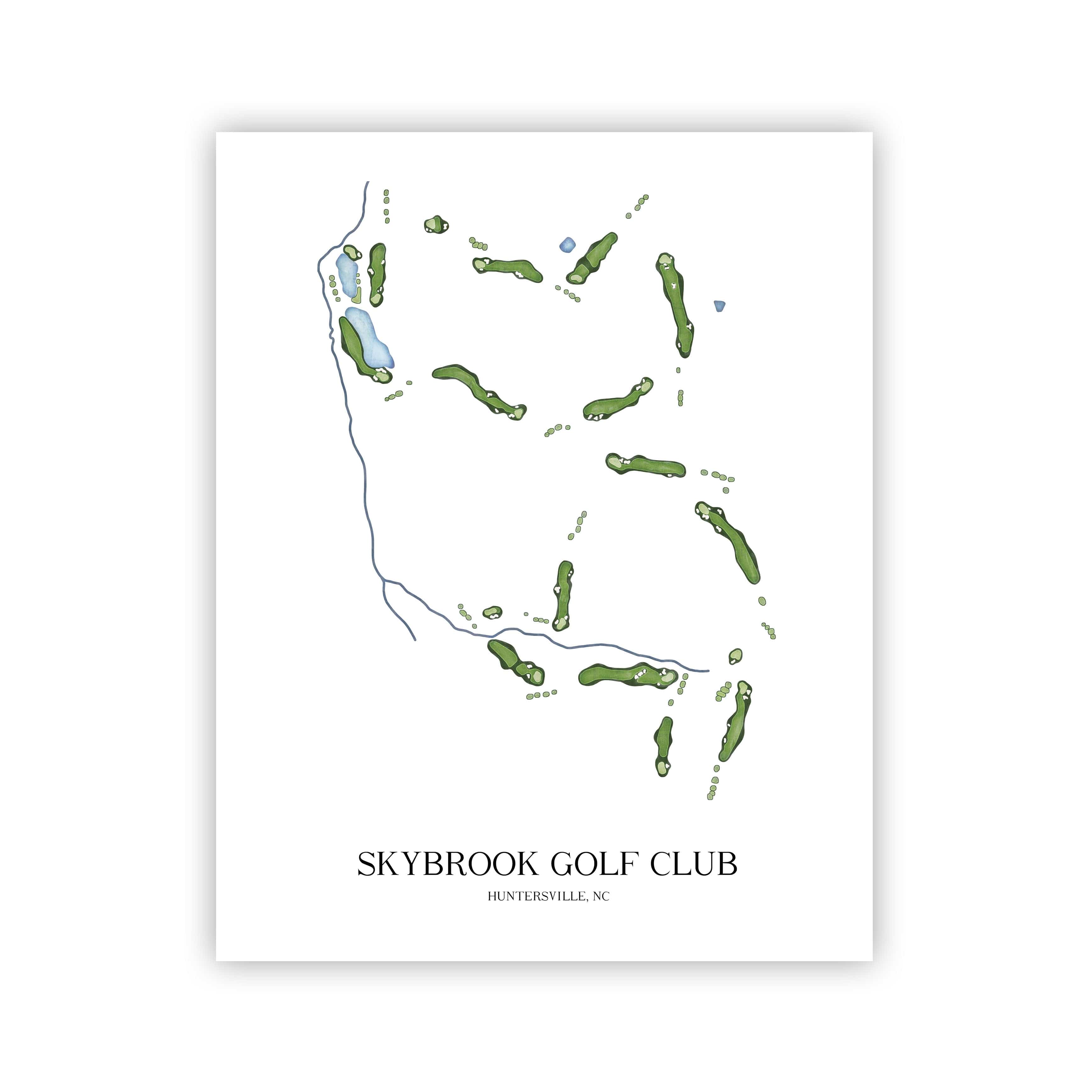 The 19th Hole Golf Shop - Golf Course Prints -  Skybrook Golf Club Golf Course Map Golf Map