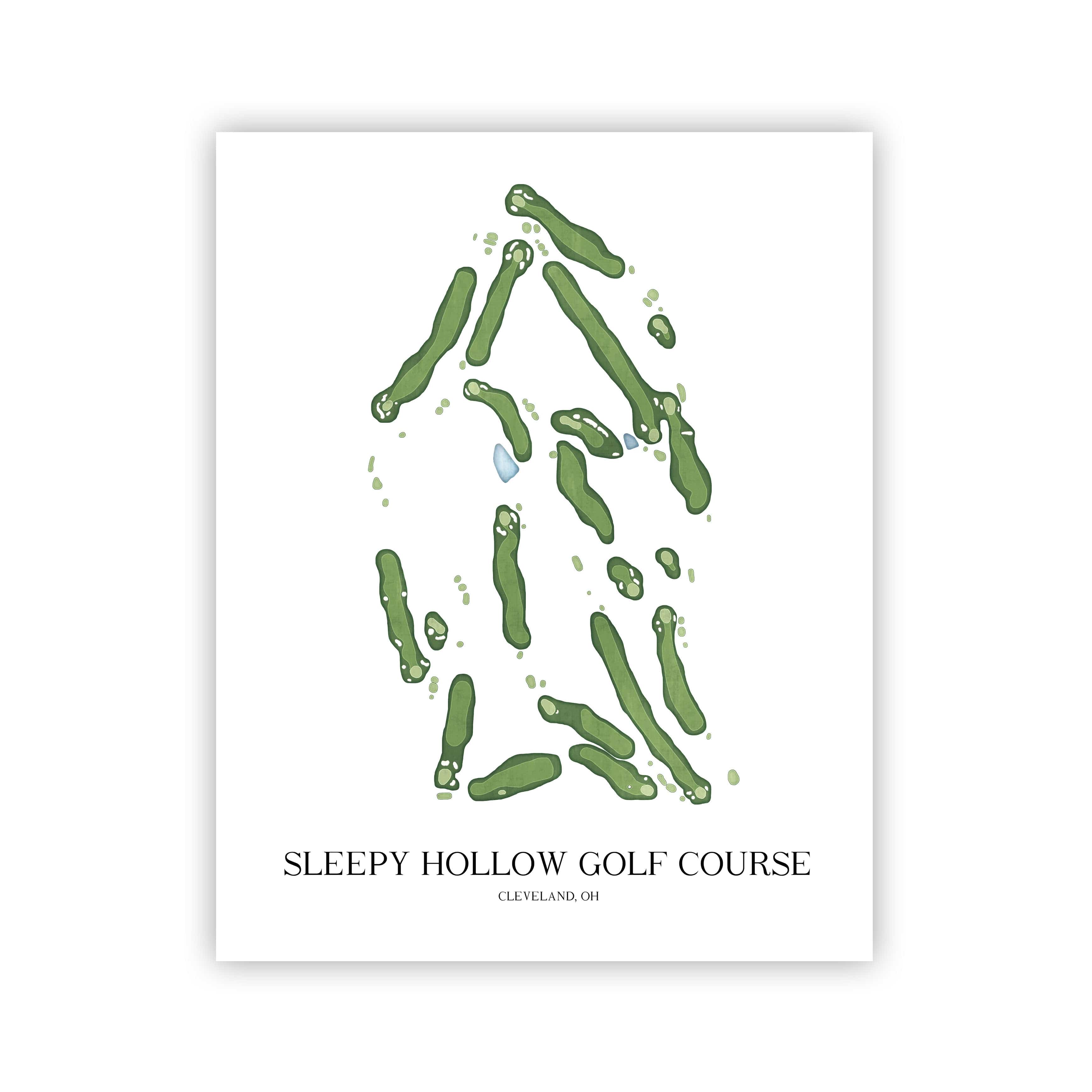 The 19th Hole Golf Shop - Golf Course Prints -  Sleepy Hollow Golf Course Golf Course Map Golf Map