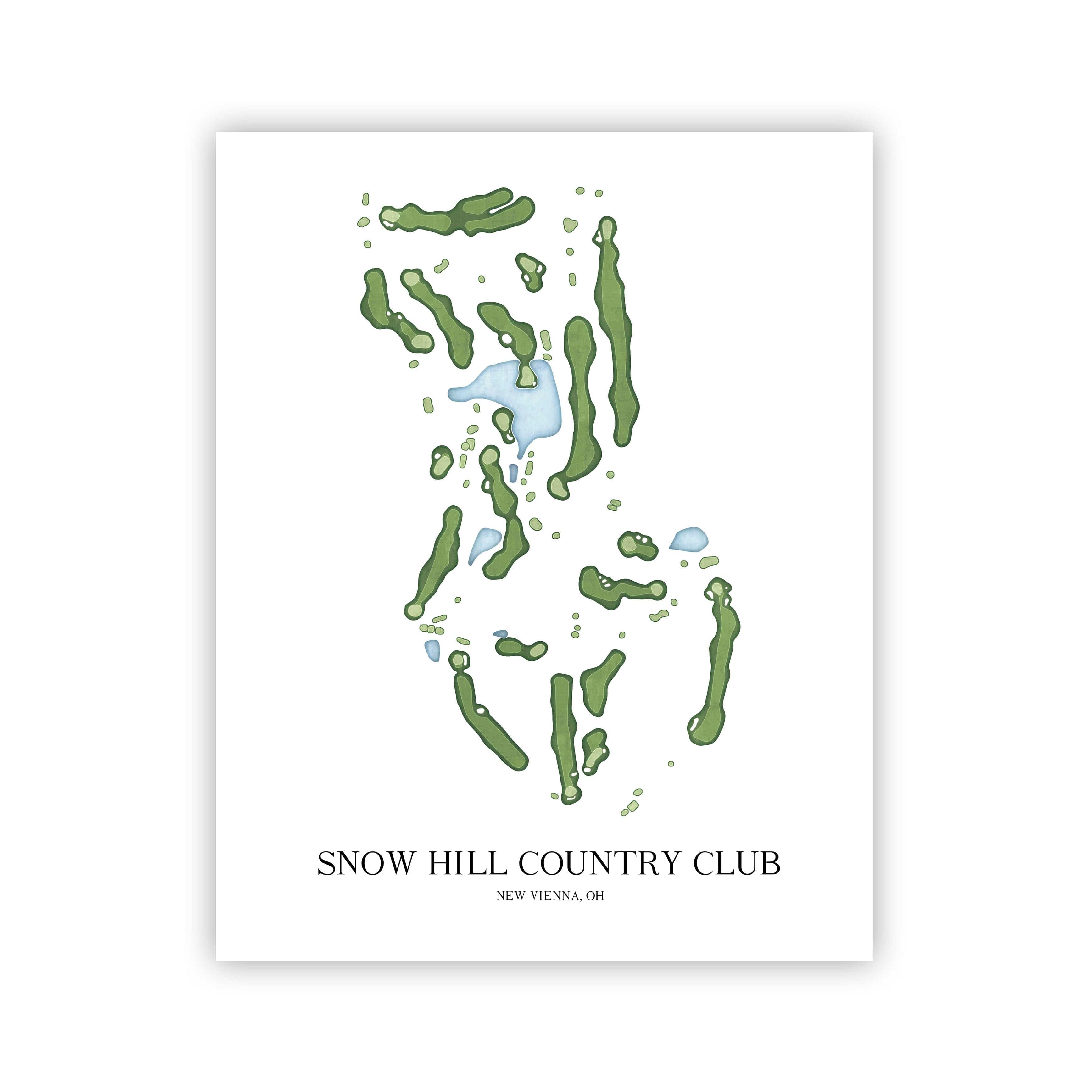 The 19th Hole Golf Shop - Golf Course Prints -  Snow Hill Country Club Golf Course Map