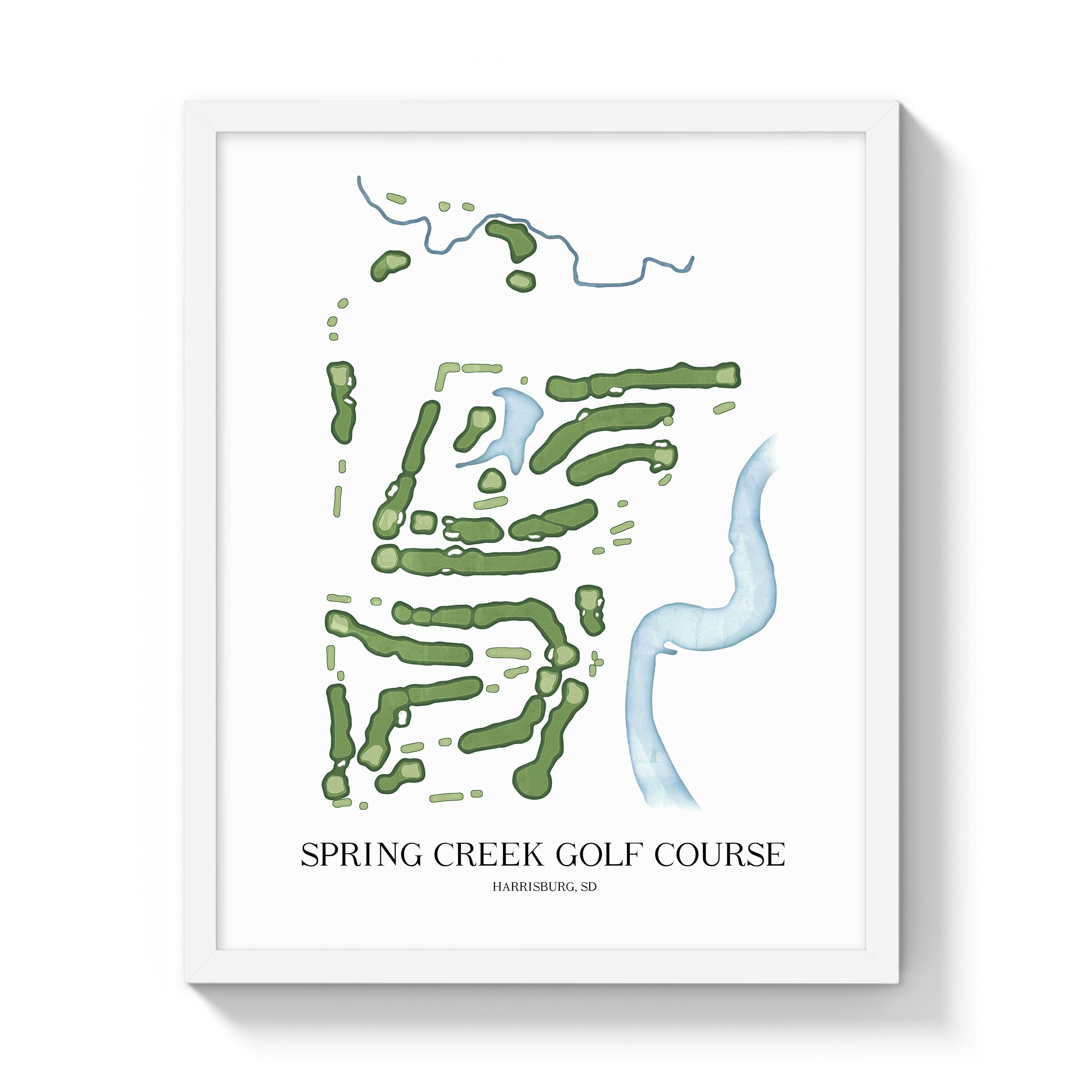 The 19th Hole Golf Shop - Golf Course Prints -  Spring Creek Golf Course Golf Course Map Golf Map