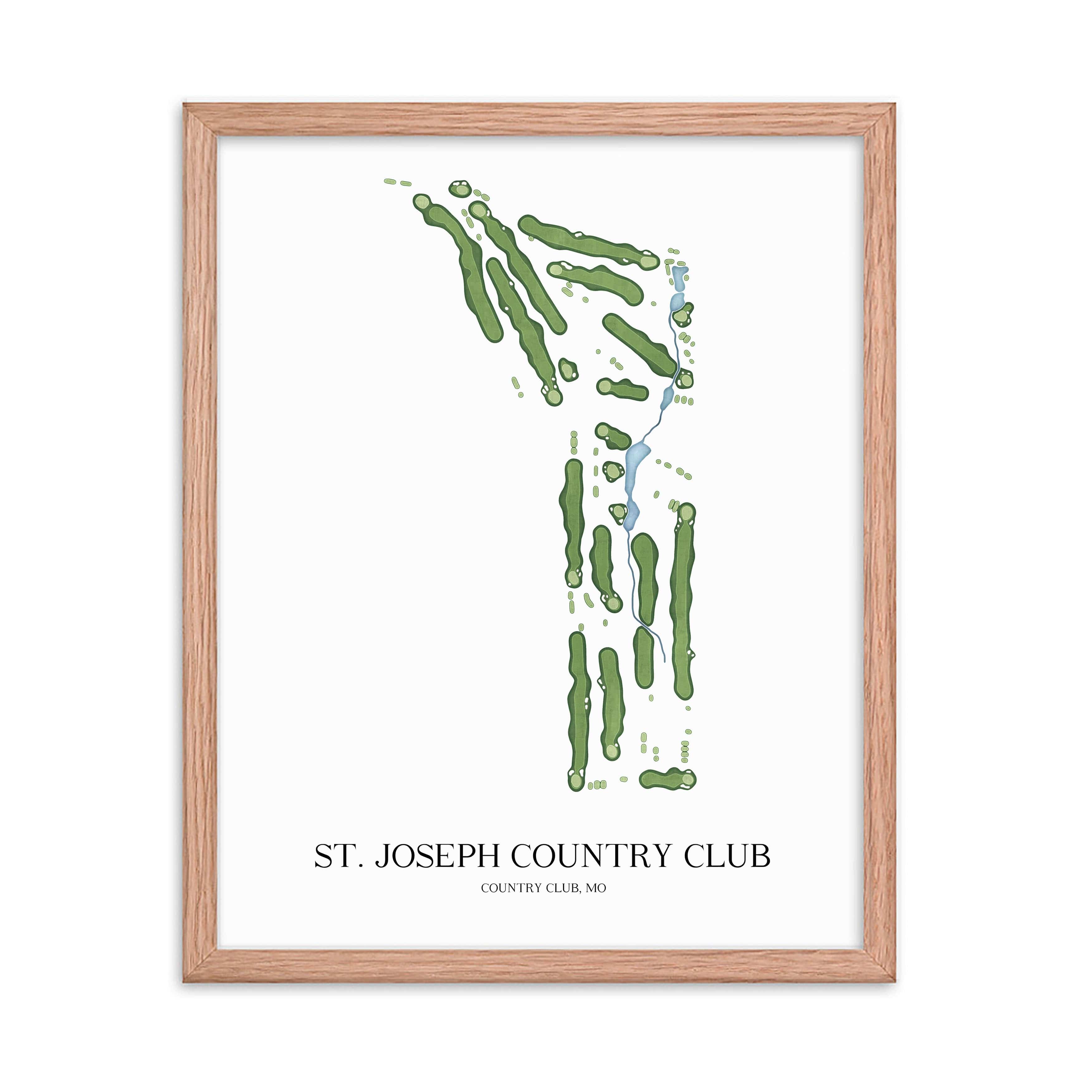 The 19th Hole Golf Shop - Golf Course Prints -  St. Joseph Country Club Golf Course Map Golf Map