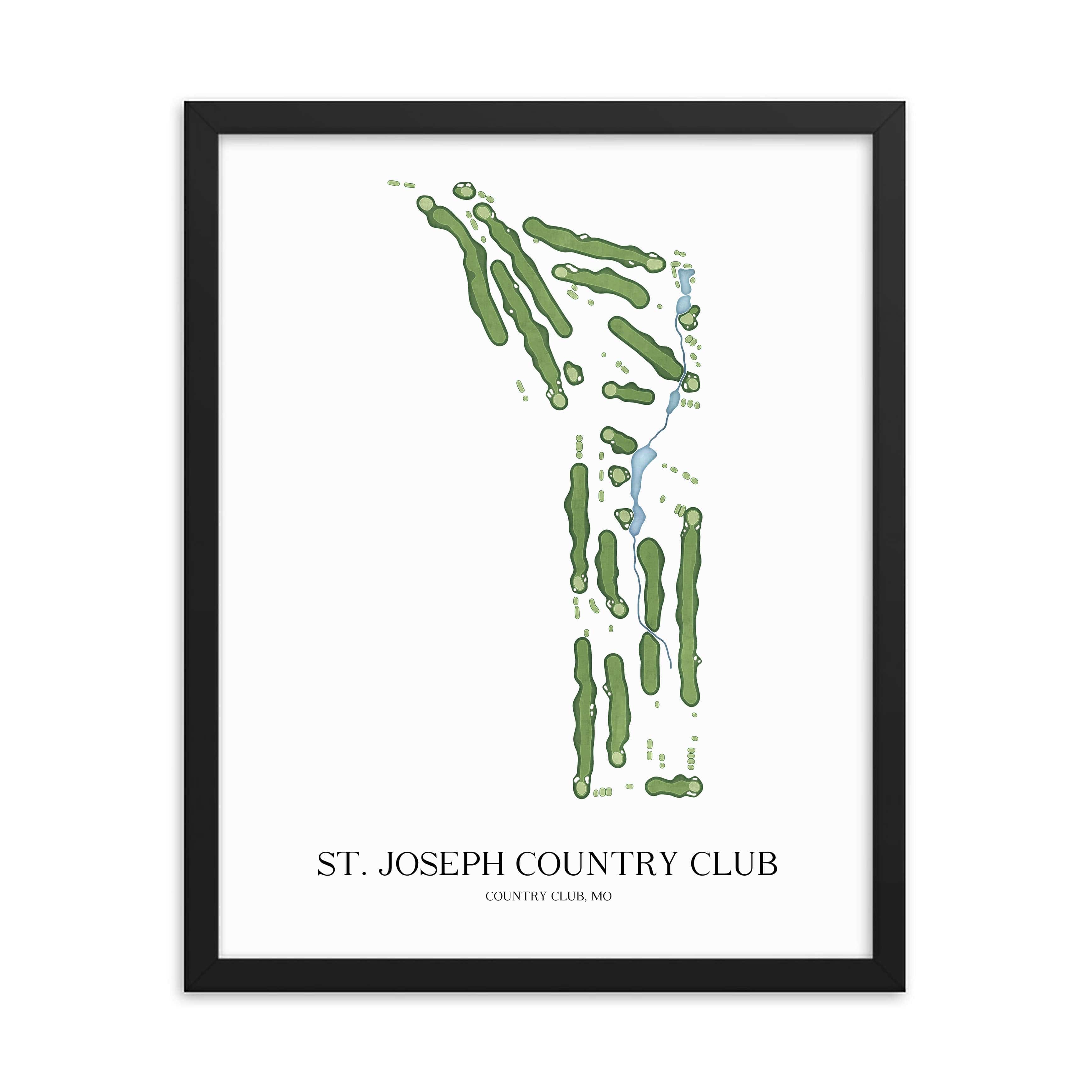 The 19th Hole Golf Shop - Golf Course Prints -  St. Joseph Country Club Golf Course Map Golf Map