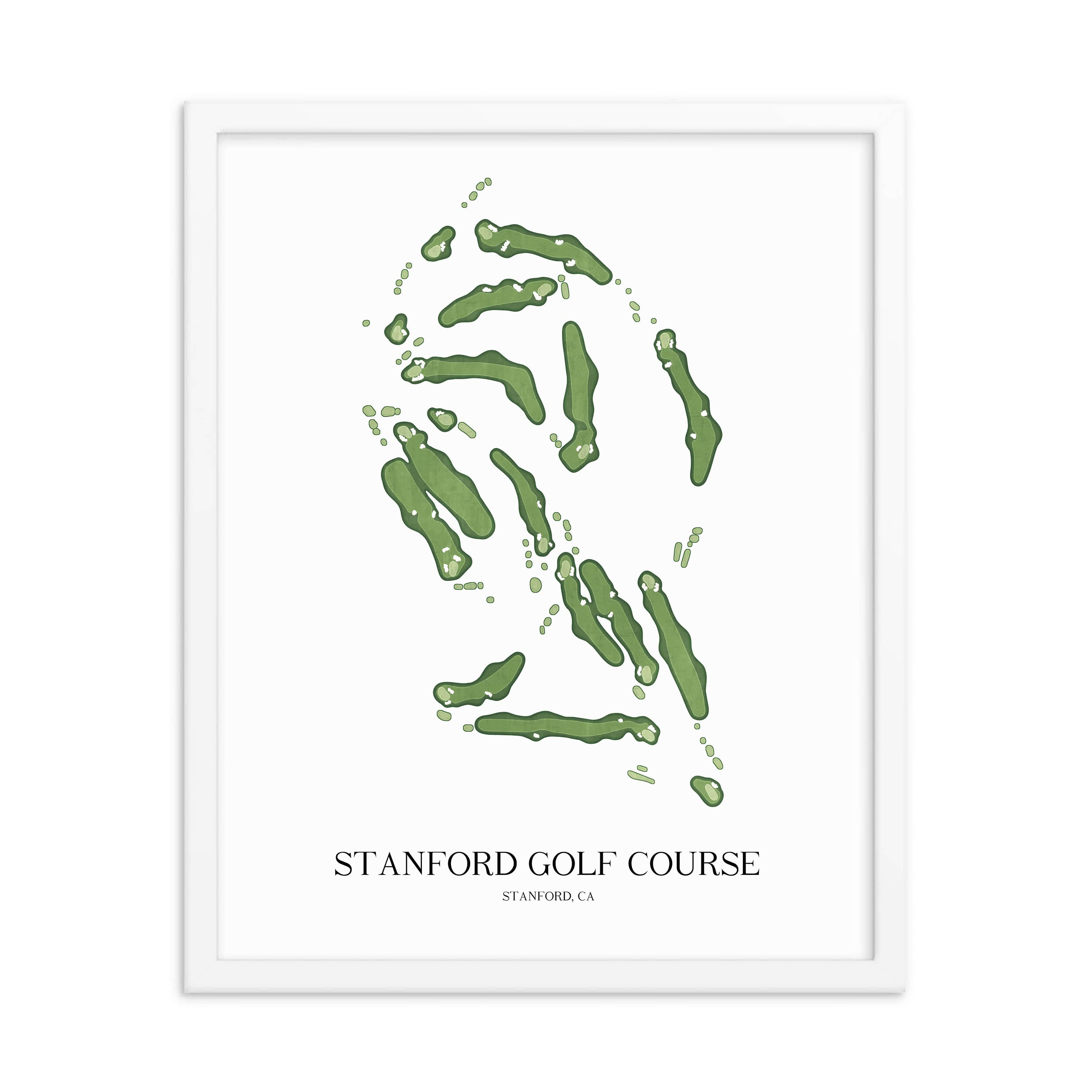 The 19th Hole Golf Shop - Golf Course Prints -  Stanford Golf Course Golf Course Map Golf Map