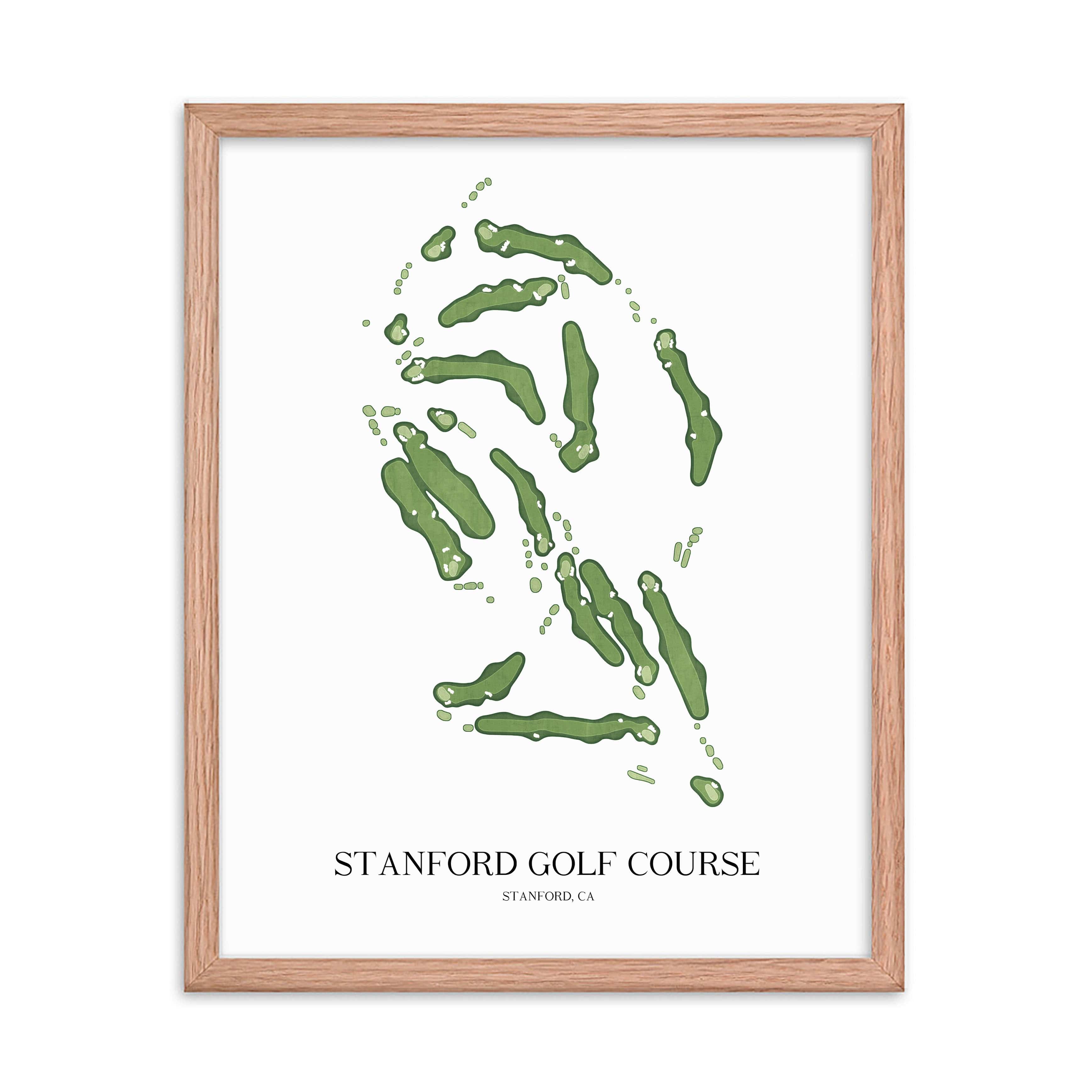 The 19th Hole Golf Shop - Golf Course Prints -  Stanford Golf Course Golf Course Map Golf Map