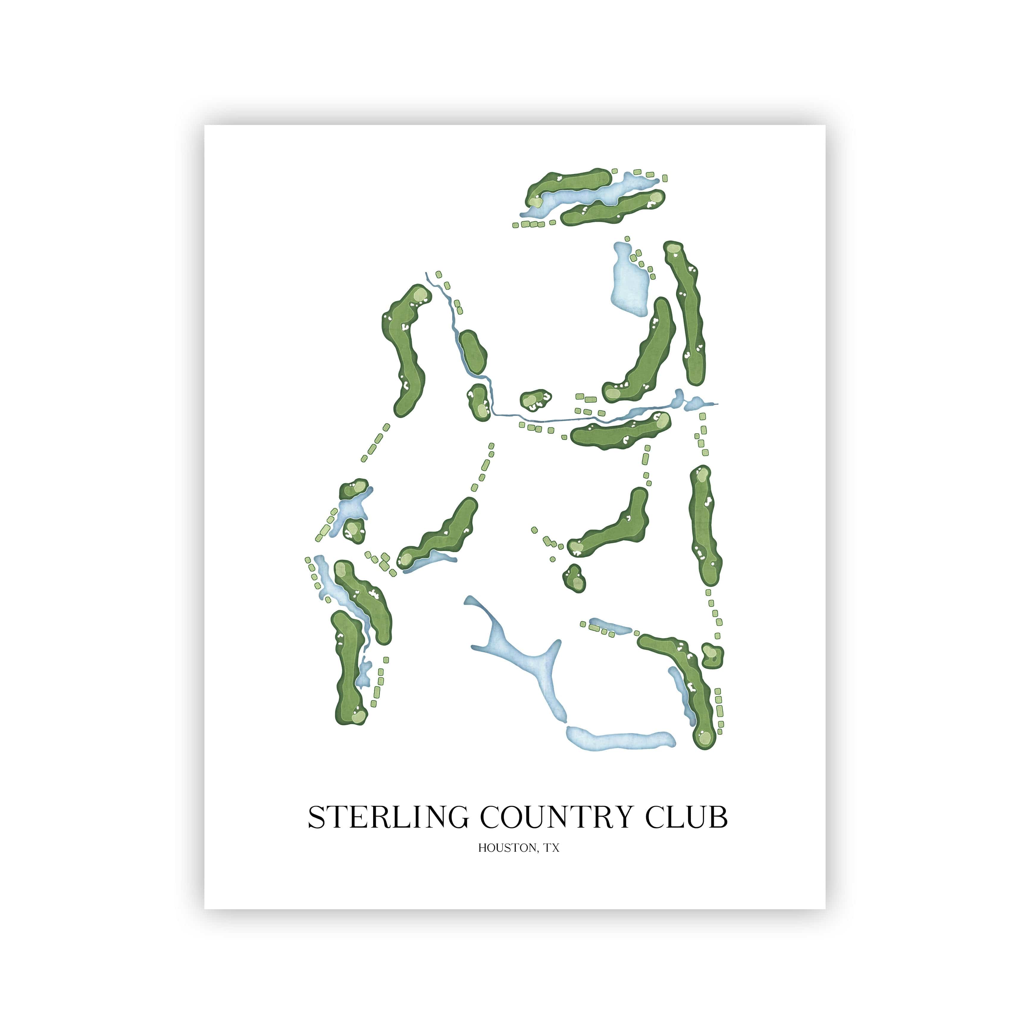 The 19th Hole Golf Shop - Golf Course Prints -  Sterling Country Club Golf Course Map Golf Map