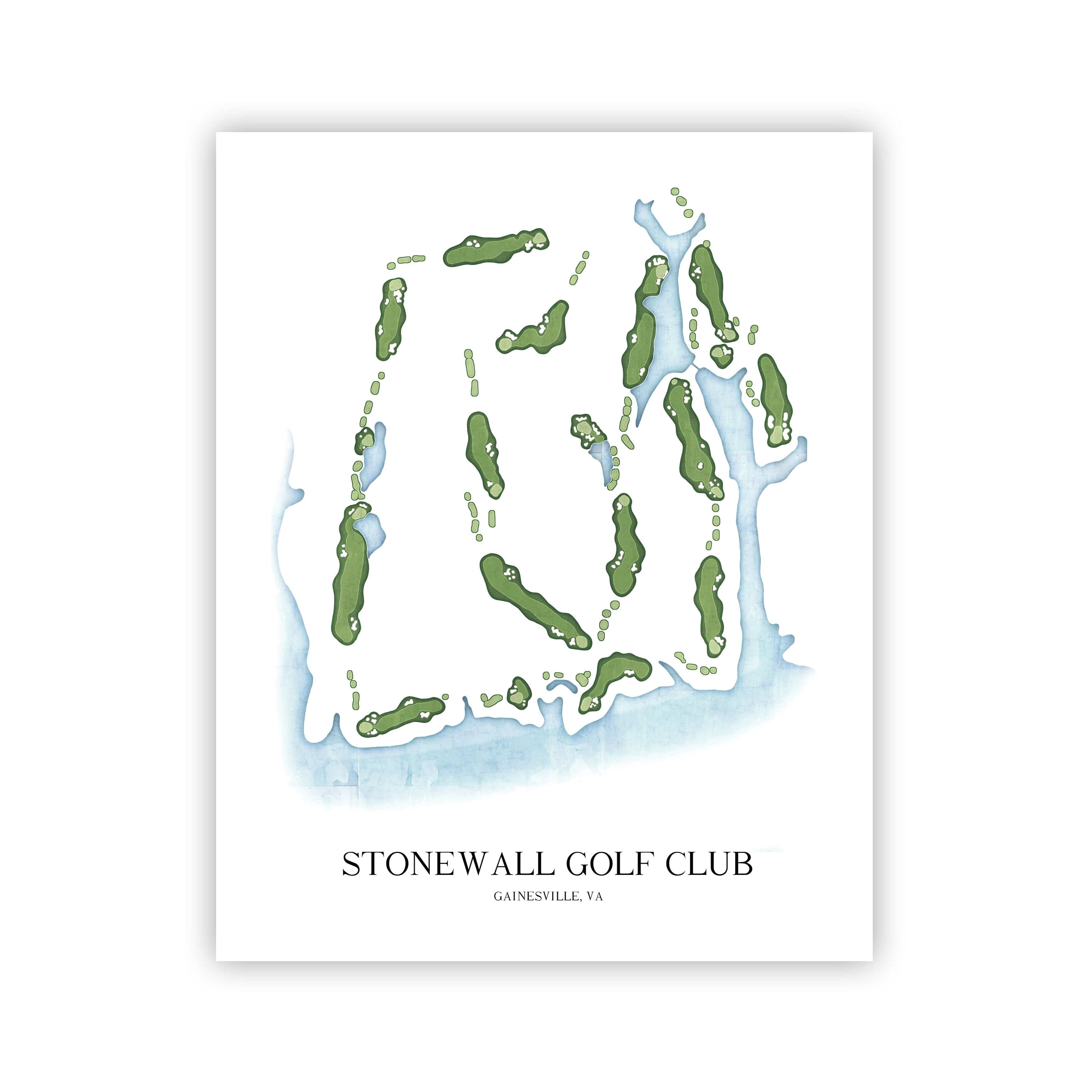 The 19th Hole Golf Shop - Golf Course Prints -  Stonewall Golf Club Golf Course Map Golf Map