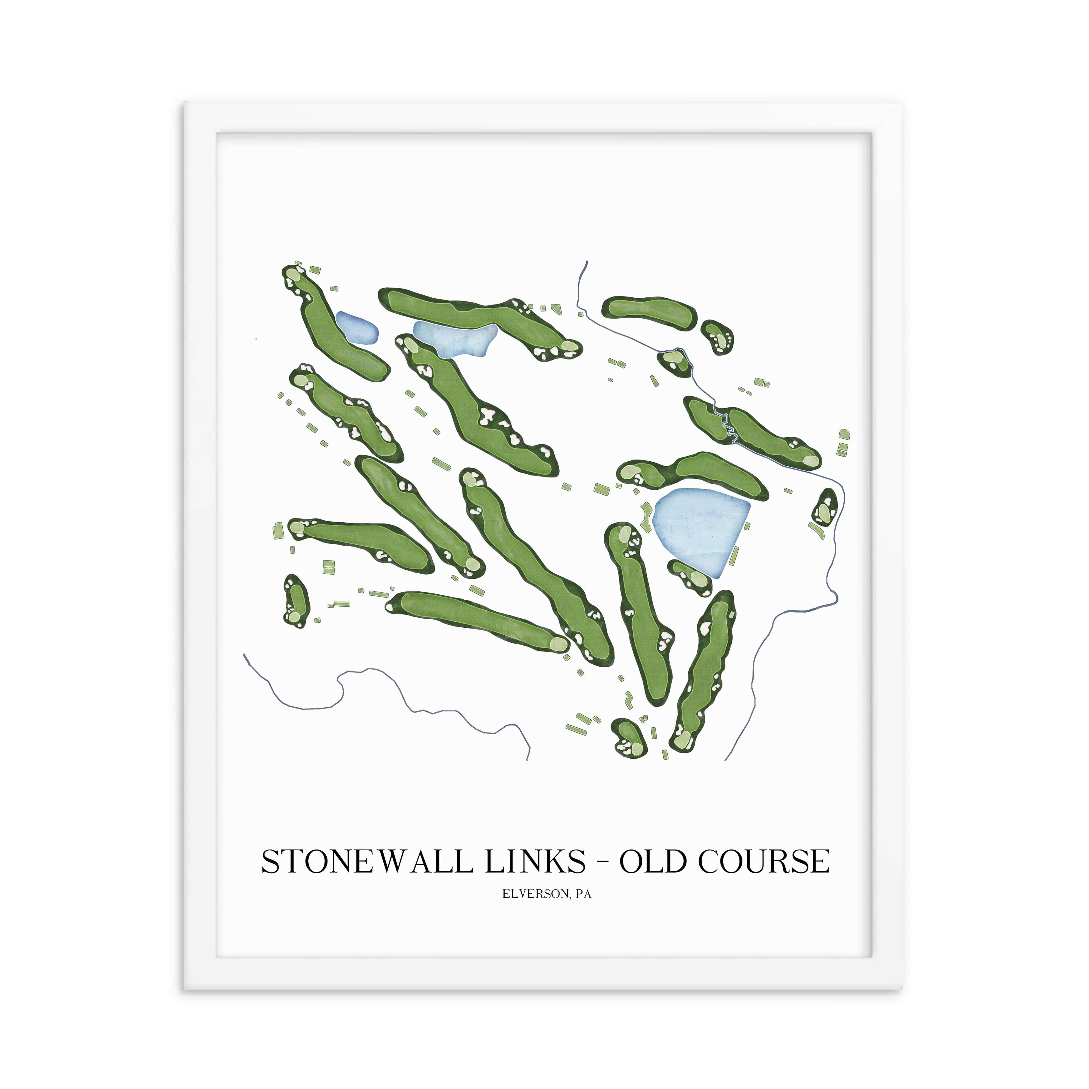 The 19th Hole Golf Shop - Golf Course Prints -  Stonewall Links - Old Course Golf Course Map Golf Map