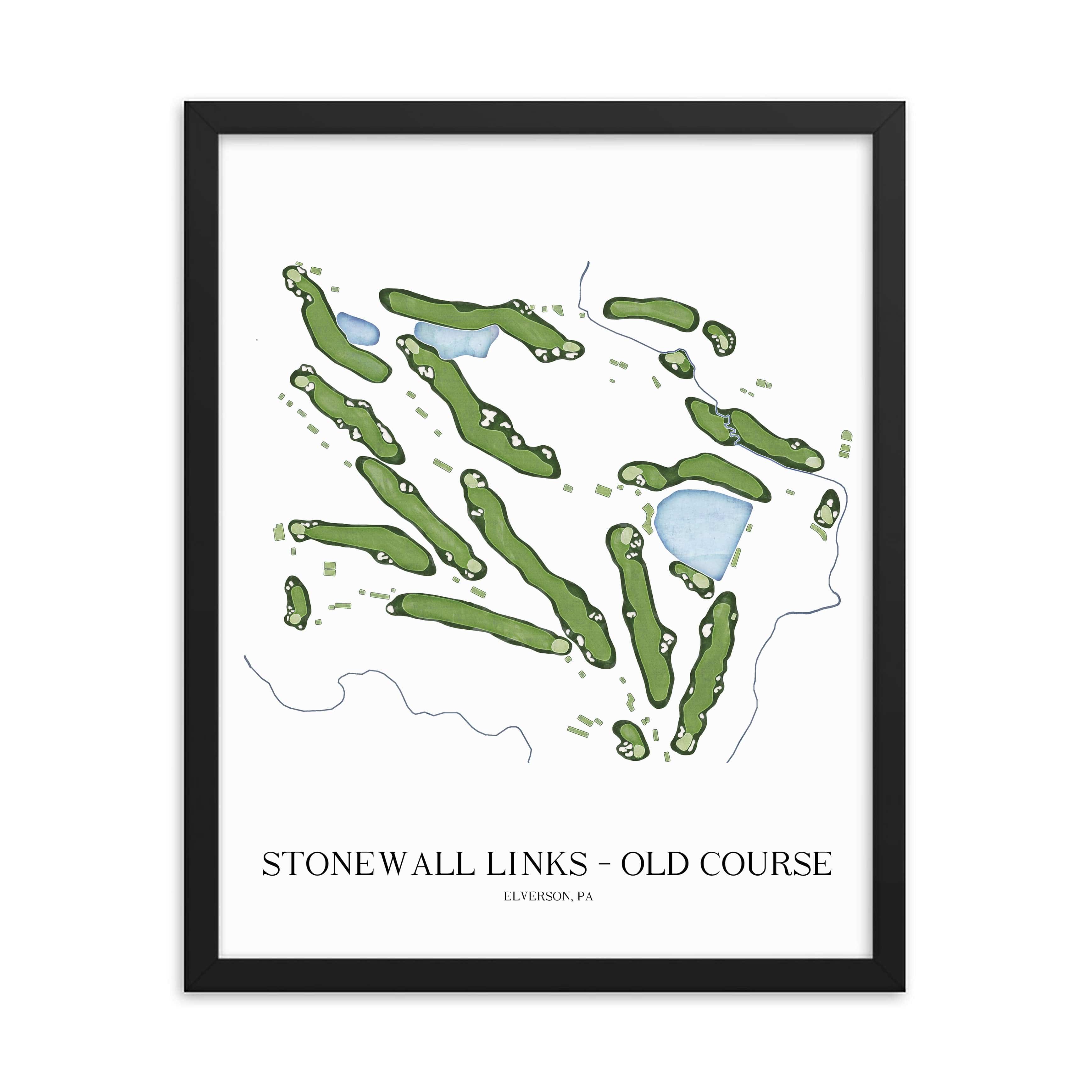 The 19th Hole Golf Shop - Golf Course Prints -  Stonewall Links - Old Course Golf Course Map Golf Map