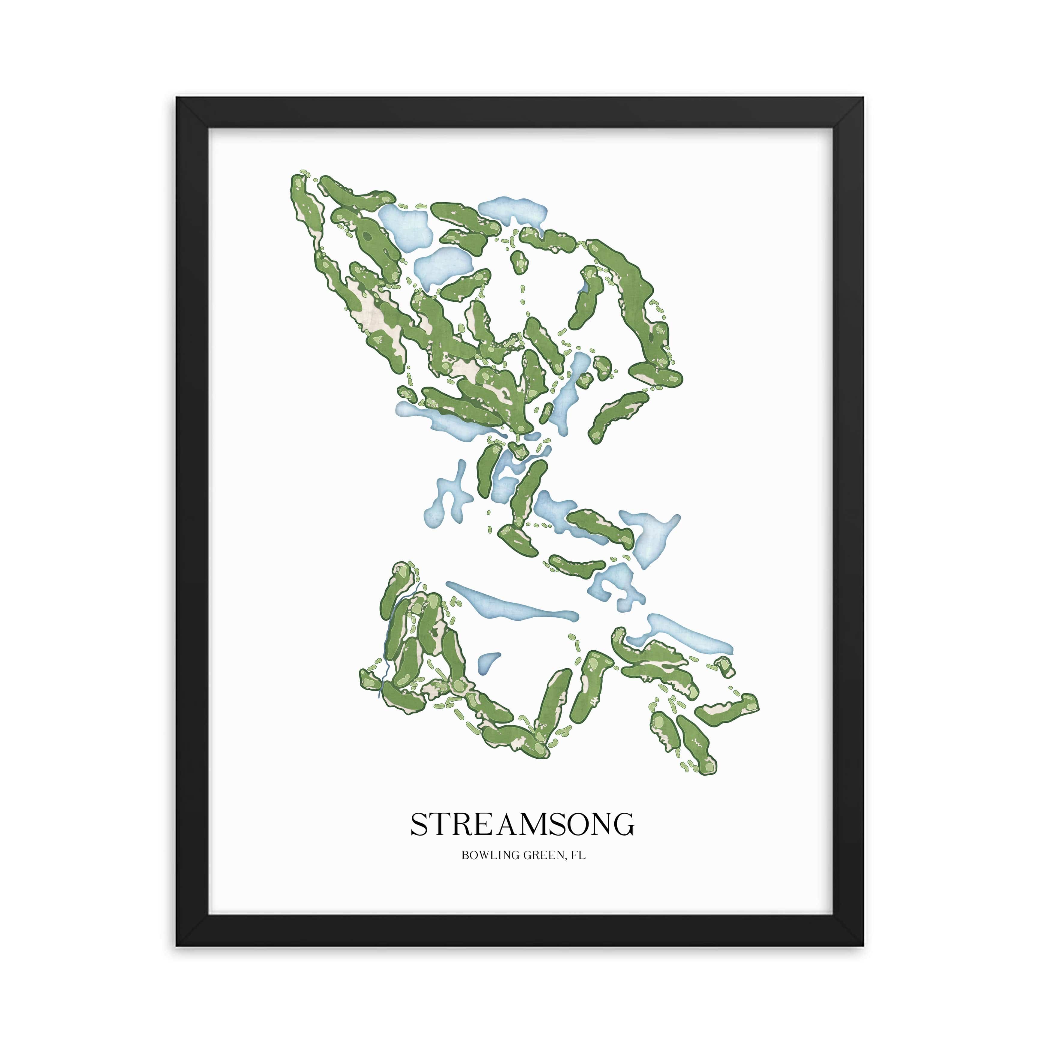 The 19th Hole Golf Shop - Golf Course Prints -  Streamsong Golf Course Map Golf Map