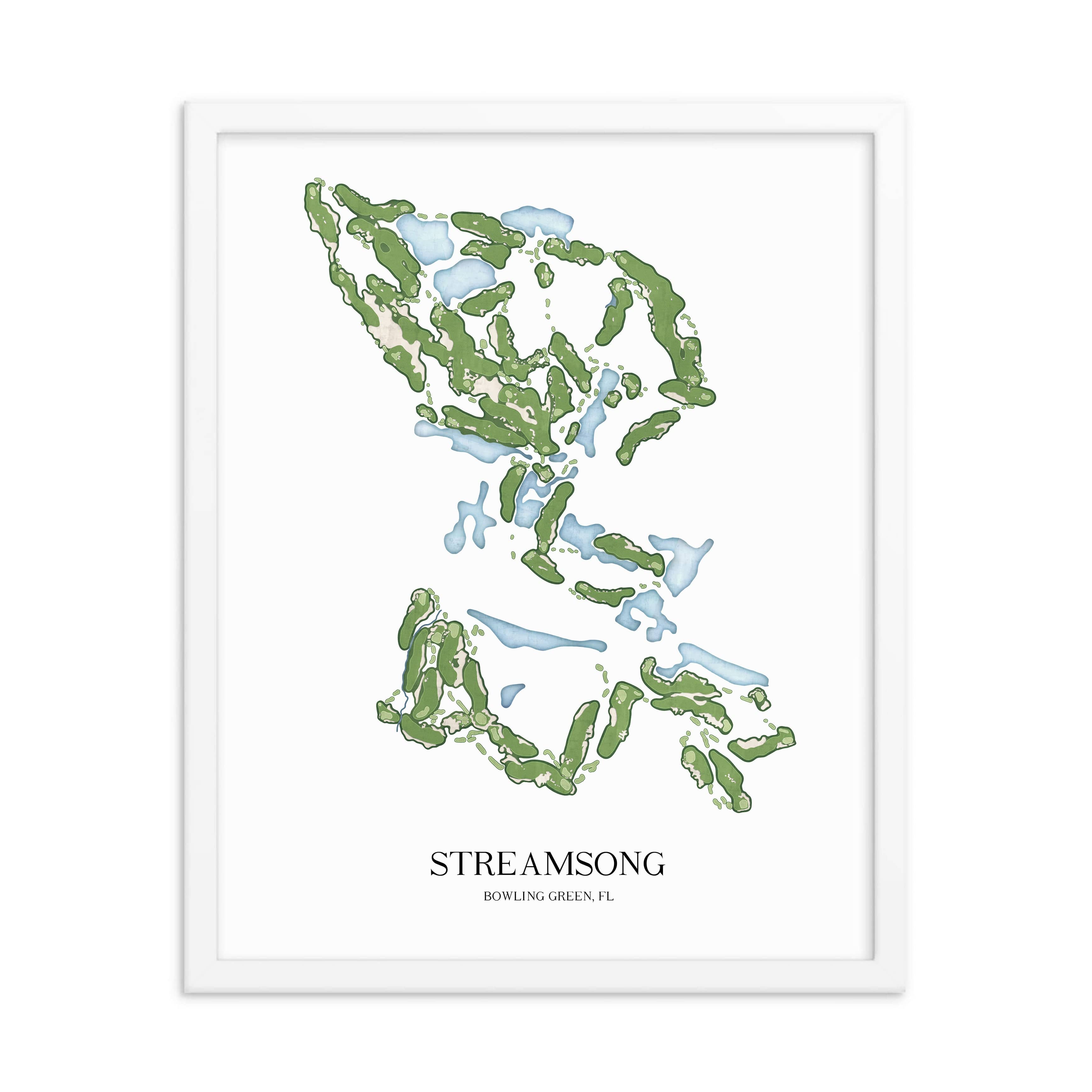 The 19th Hole Golf Shop - Golf Course Prints -  Streamsong Golf Course Map Golf Map