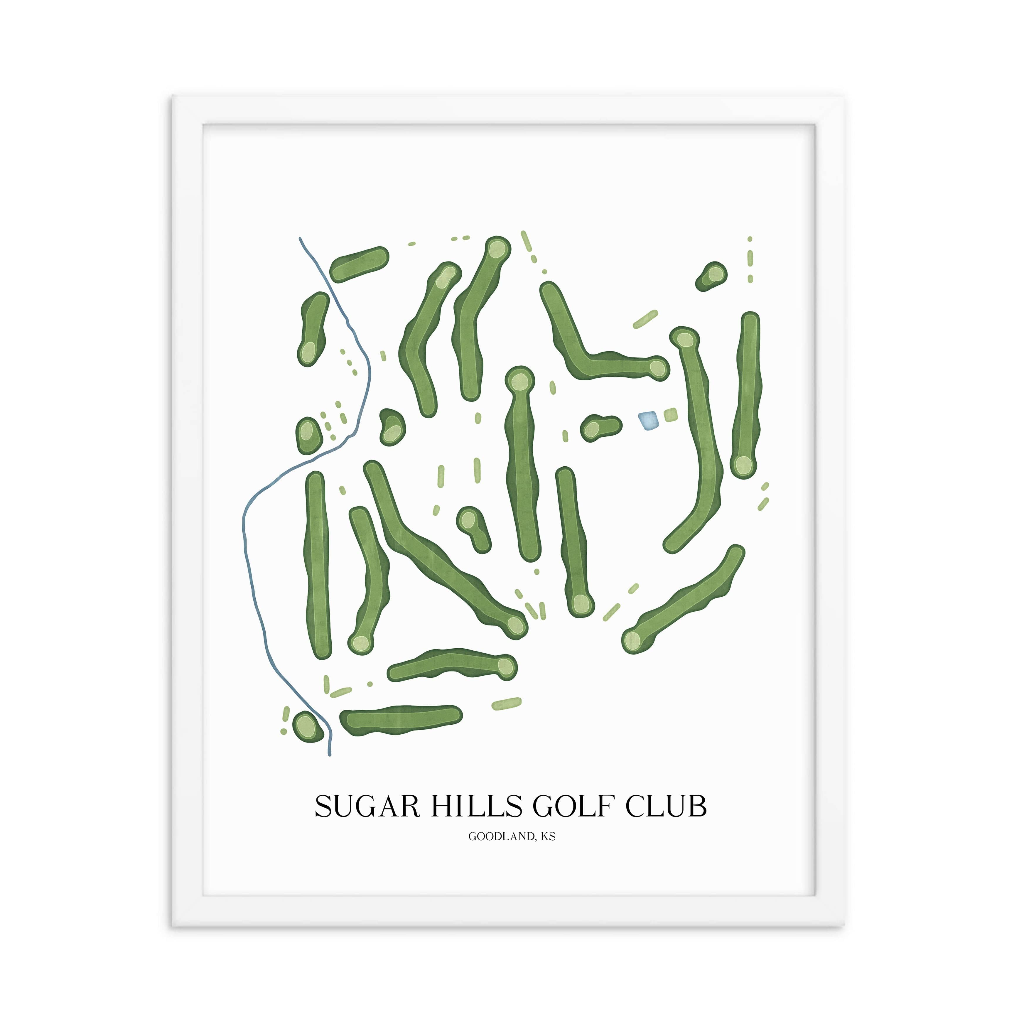 The 19th Hole Golf Shop - Golf Course Prints -  Sugar Hills Golf Club Golf Course Map Golf Map