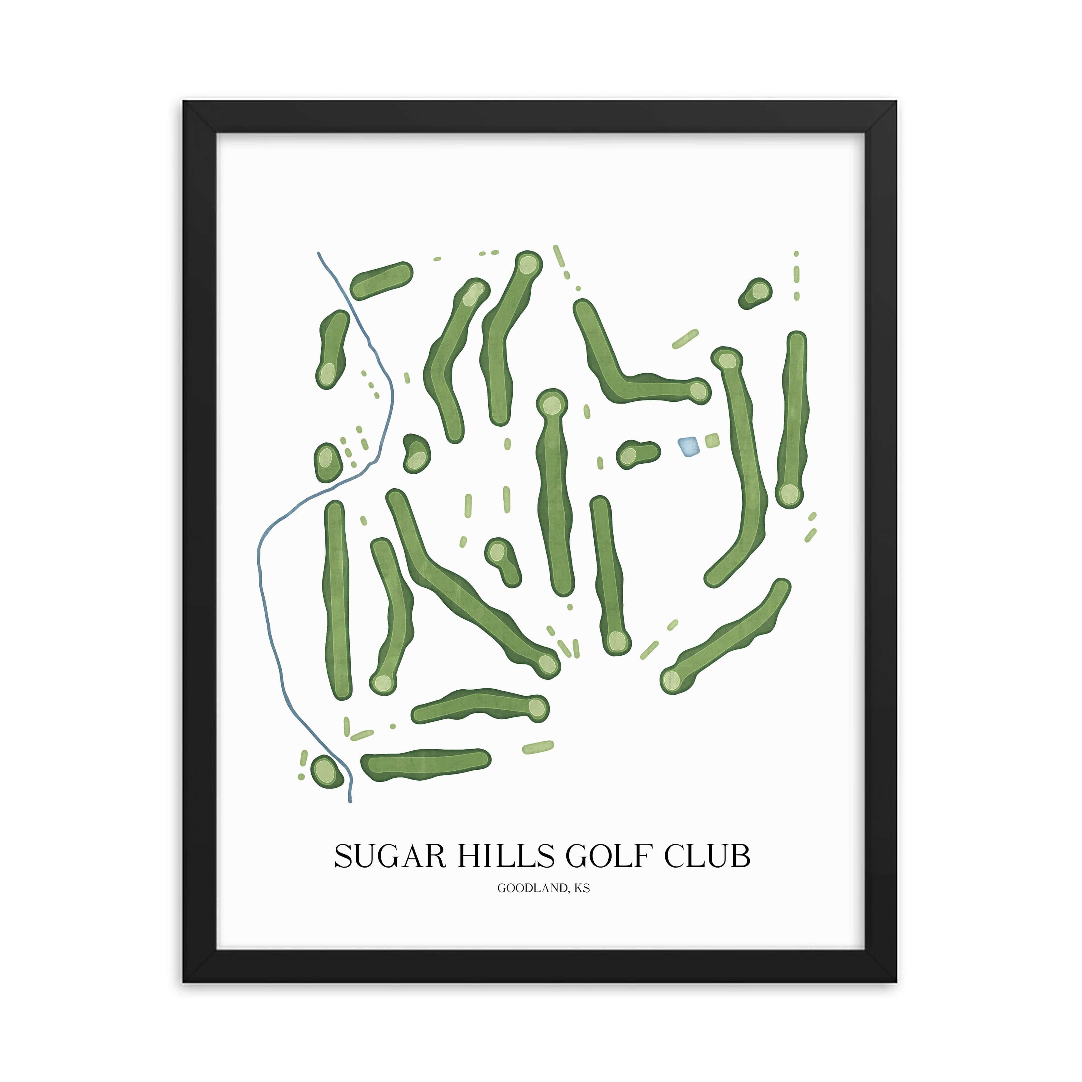 The 19th Hole Golf Shop - Golf Course Prints -  Sugar Hills Golf Club Golf Course Map Golf Map