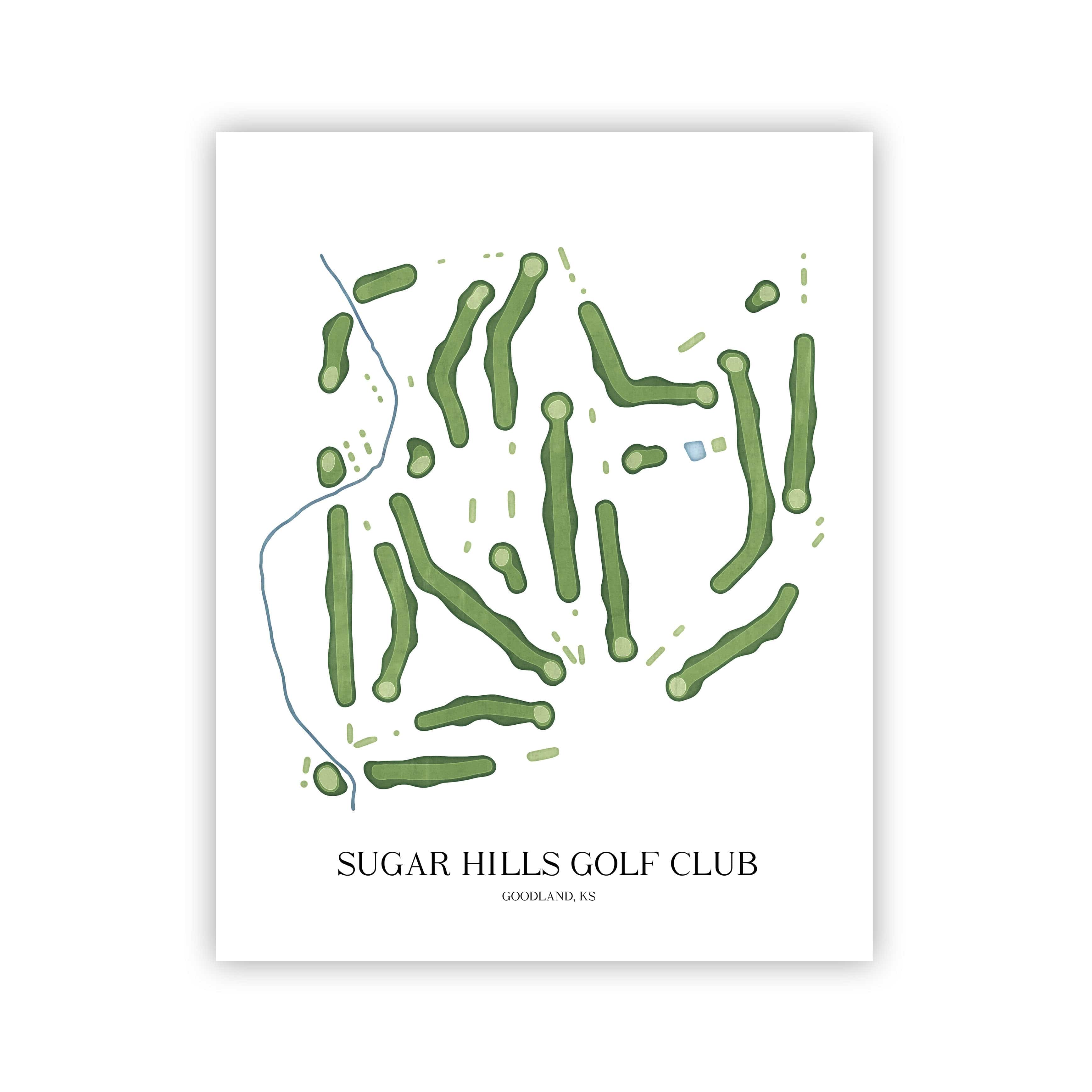 The 19th Hole Golf Shop - Golf Course Prints -  Sugar Hills Golf Club Golf Course Map Golf Map