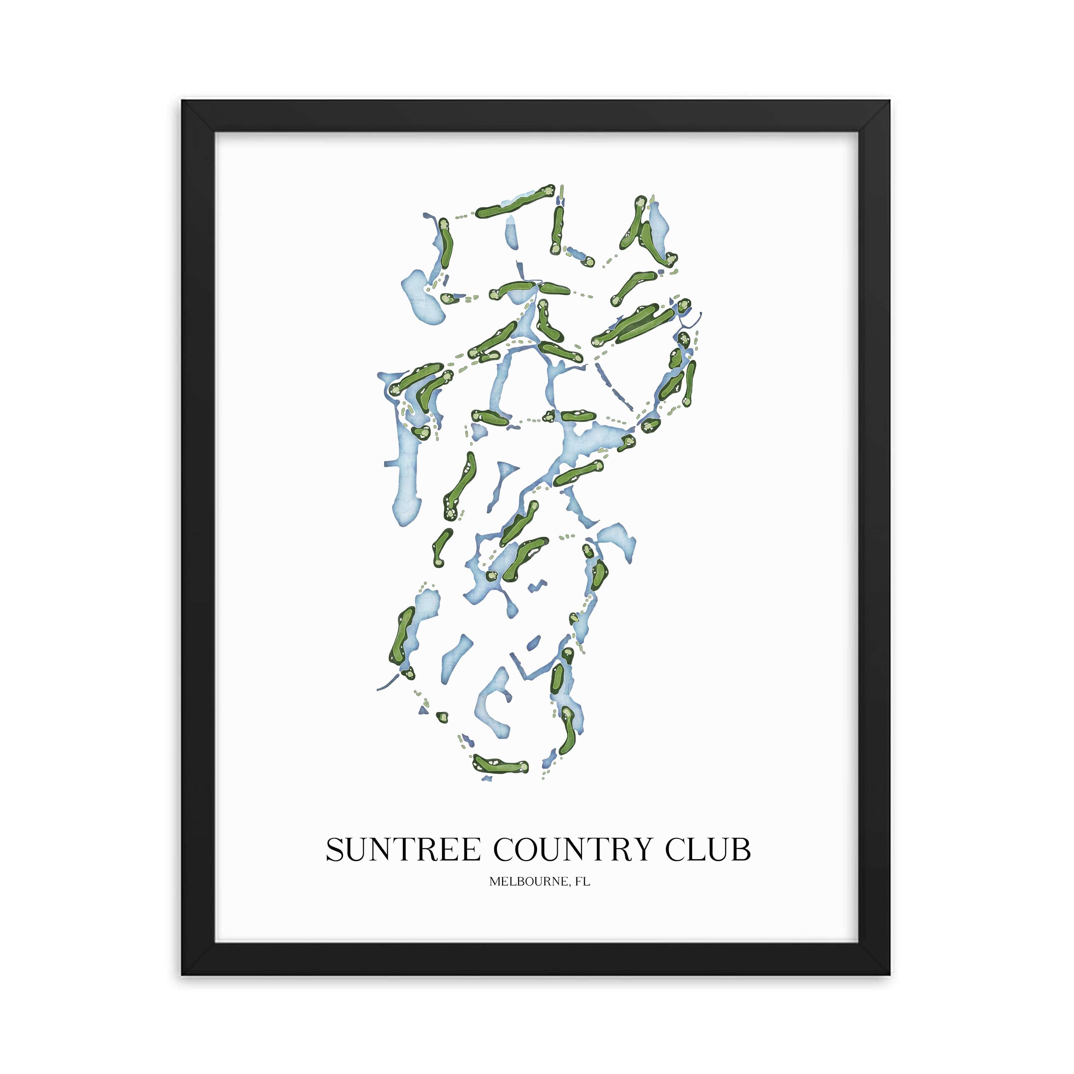 The 19th Hole Golf Shop - Golf Course Prints -  Suntree Country Club Golf Course Map Golf Map