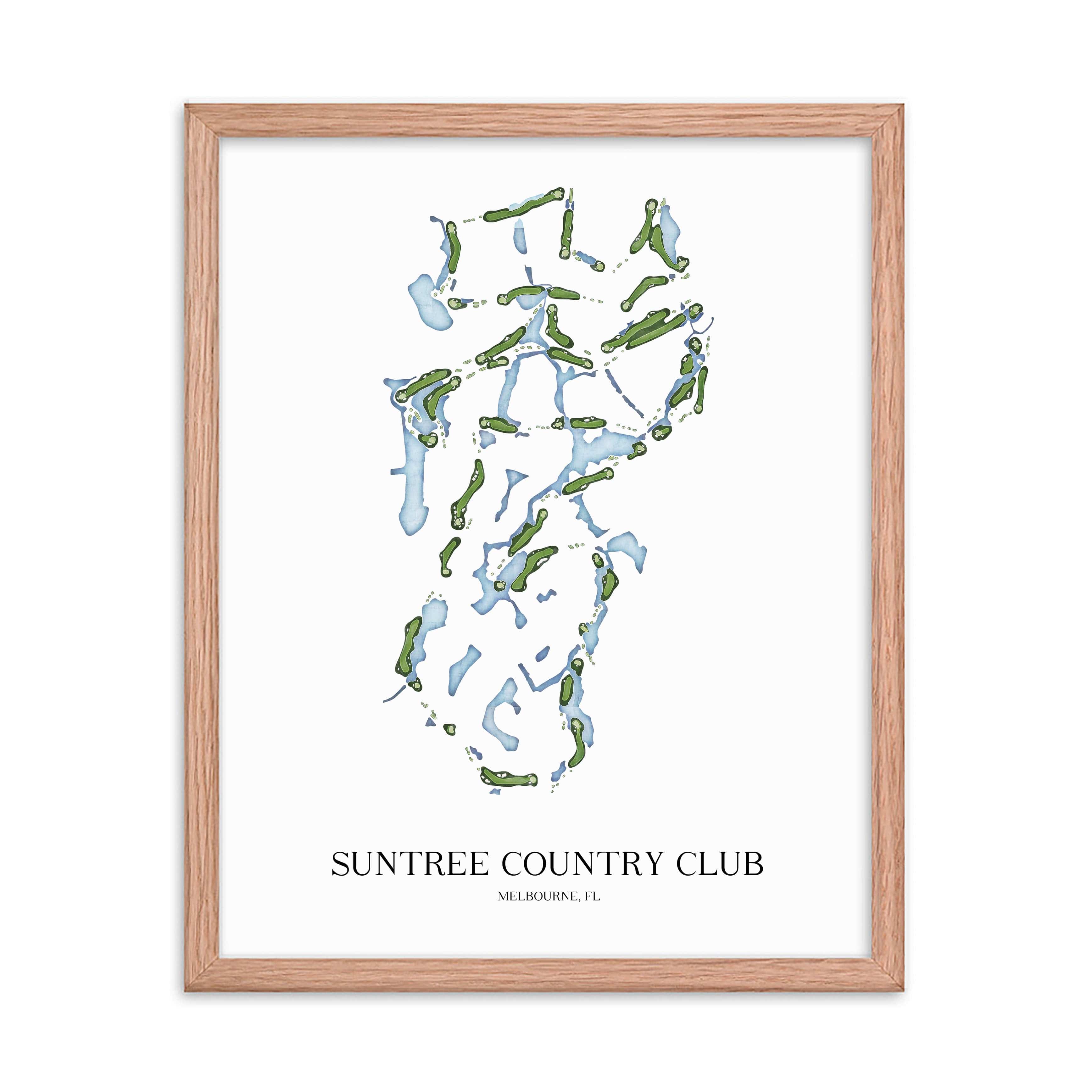 The 19th Hole Golf Shop - Golf Course Prints -  Suntree Country Club Golf Course Map Golf Map