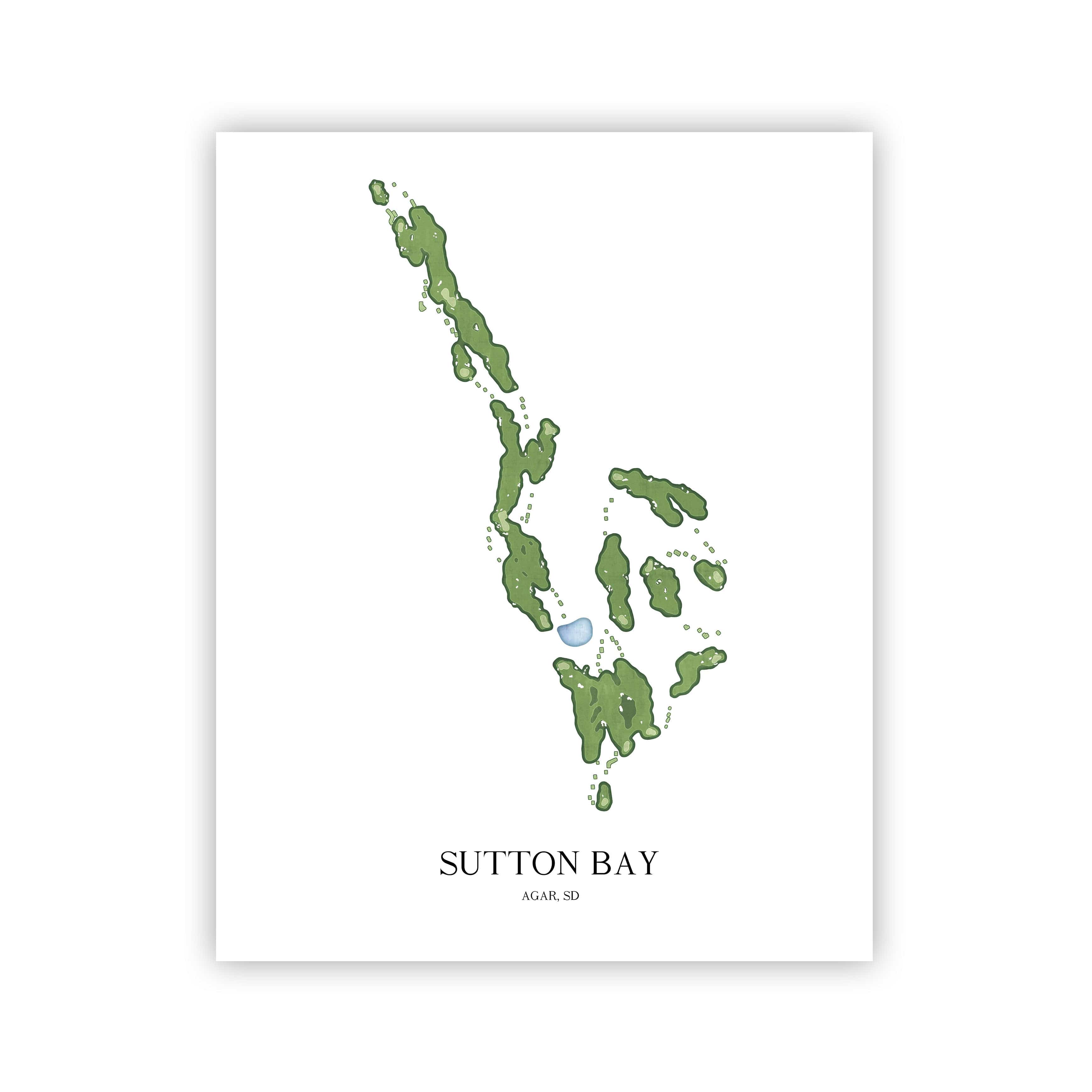 The 19th Hole Golf Shop - Golf Course Prints -  Sutton Bay Golf Course Golf Course Map