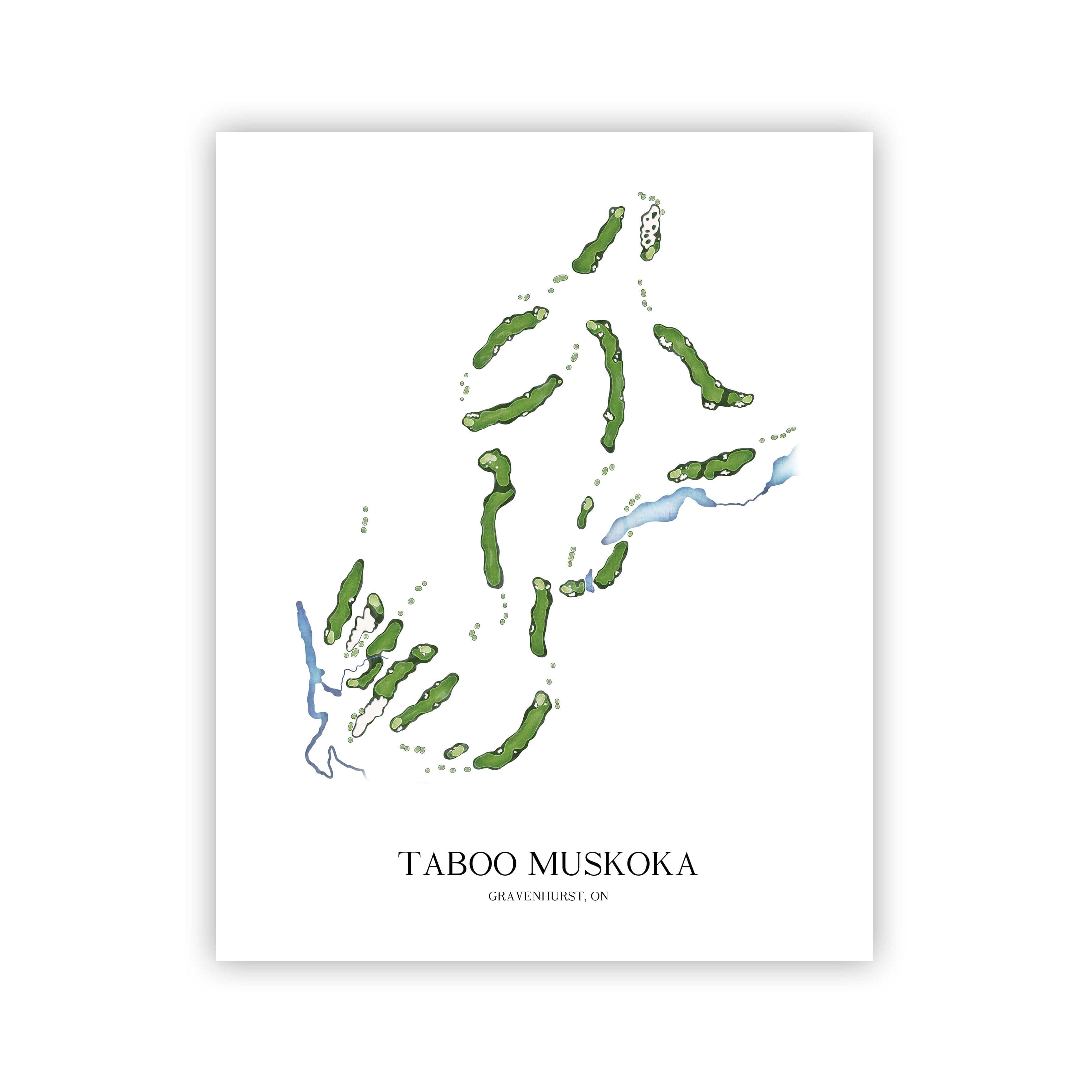 The 19th Hole Golf Shop - Golf Course Prints -  Taboo Muskoka Golf Course Map Golf Map