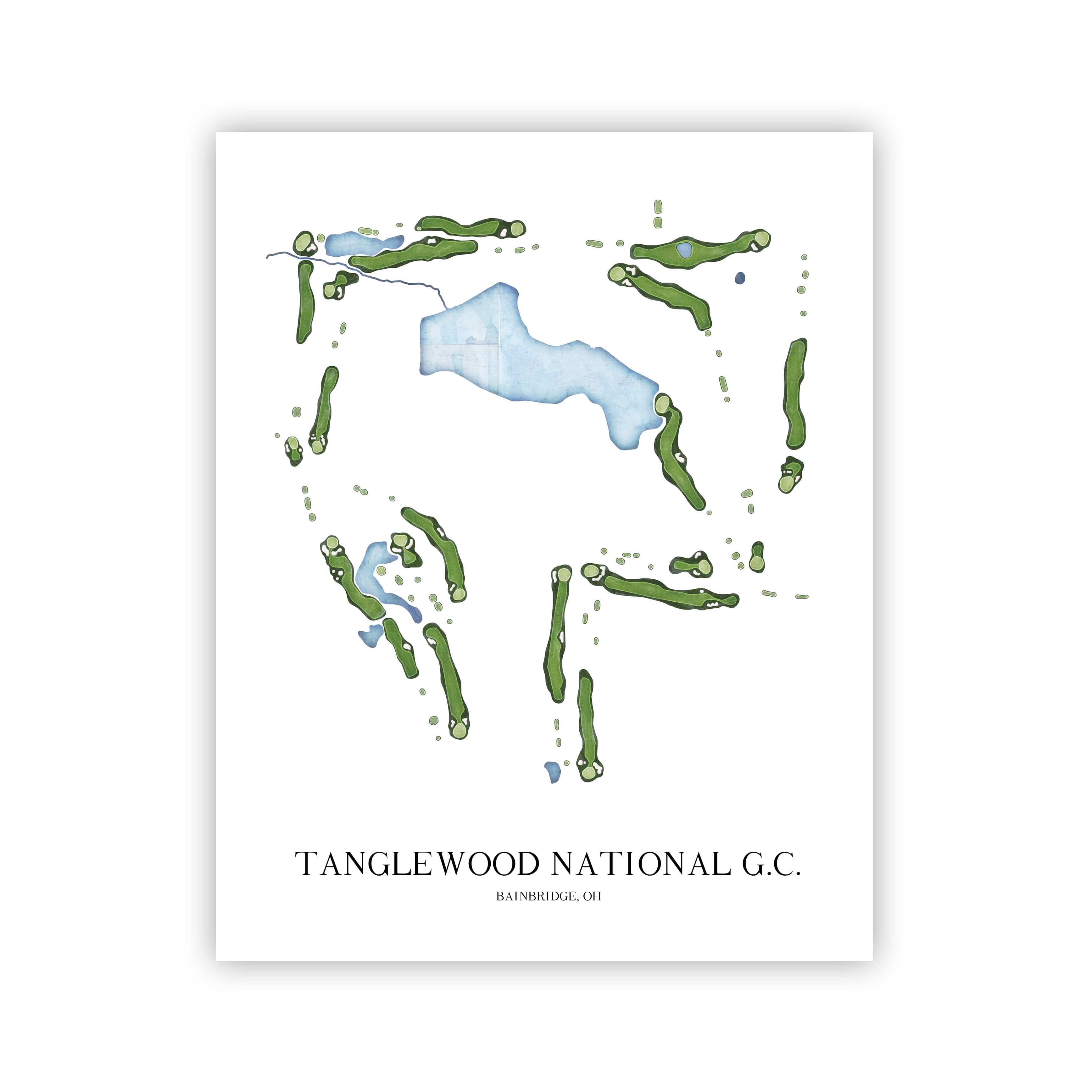 The 19th Hole Golf Shop - Golf Course Prints -  Tanglewood National Golf Course Map Golf Map