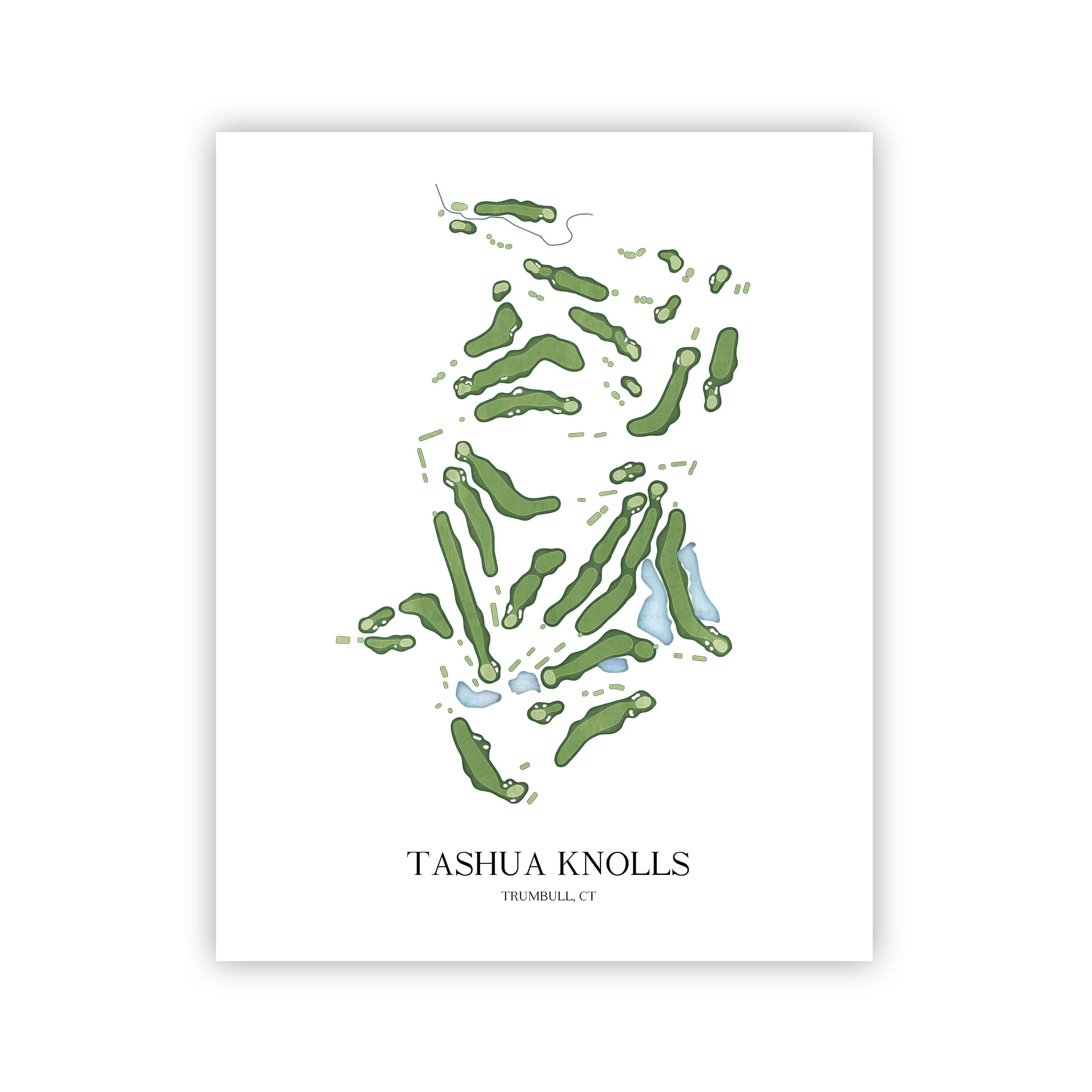 The 19th Hole Golf Shop - Golf Course Prints -  Tashua Knolls Golf Course Map Golf Map