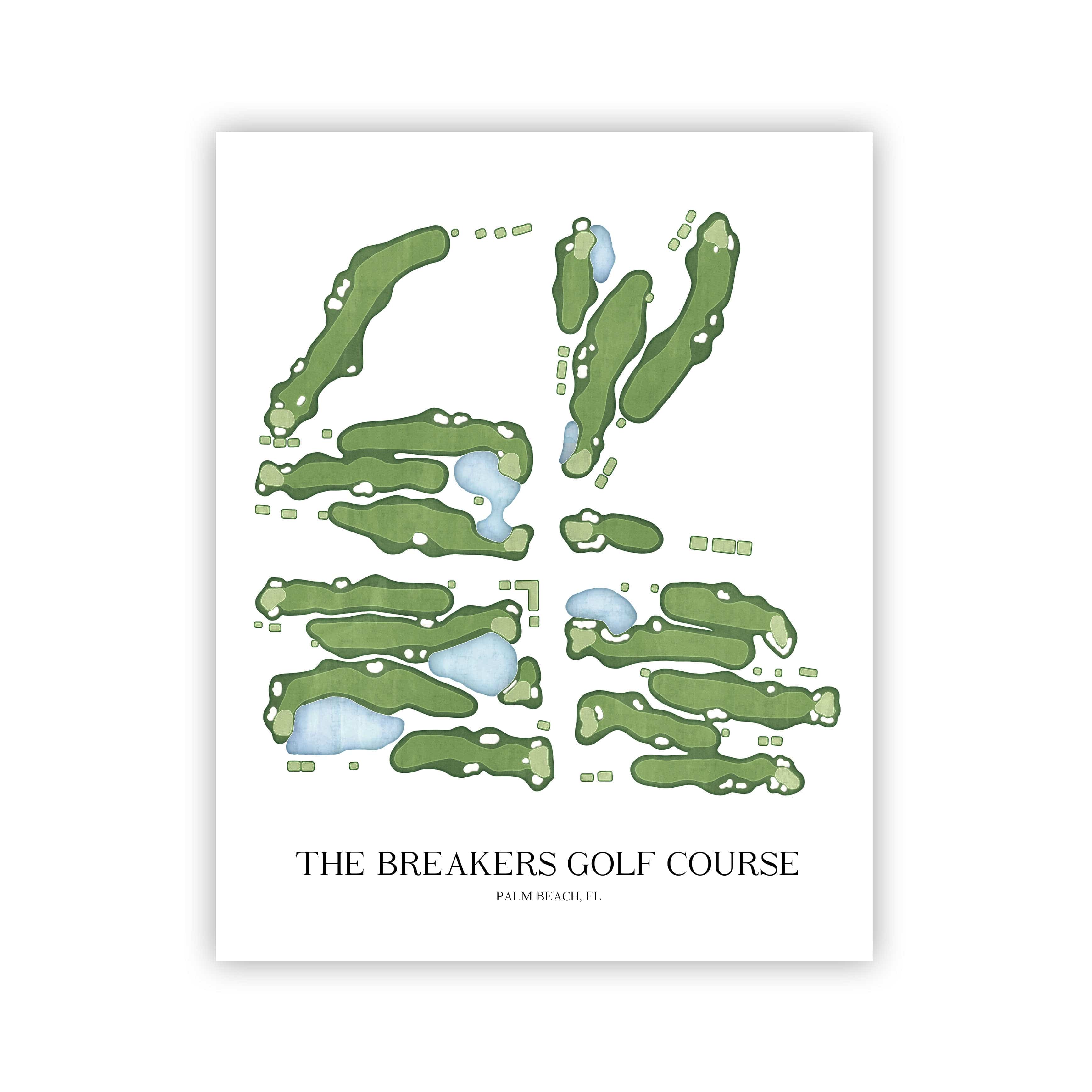 The 19th Hole Golf Shop - Golf Course Prints -  The Breakers Golf Course Golf Course Map