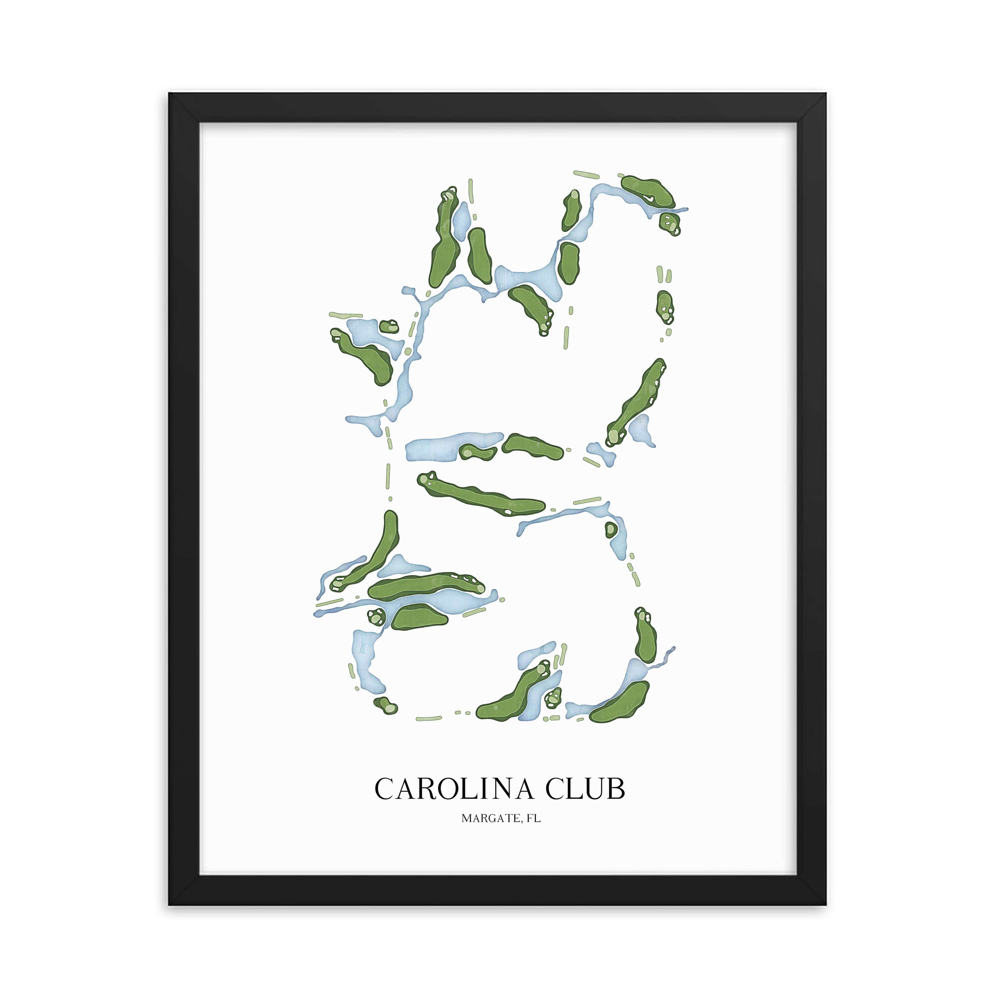The 19th Hole Golf Shop - Golf Course Prints -  The Carolina Club Golf Course Map