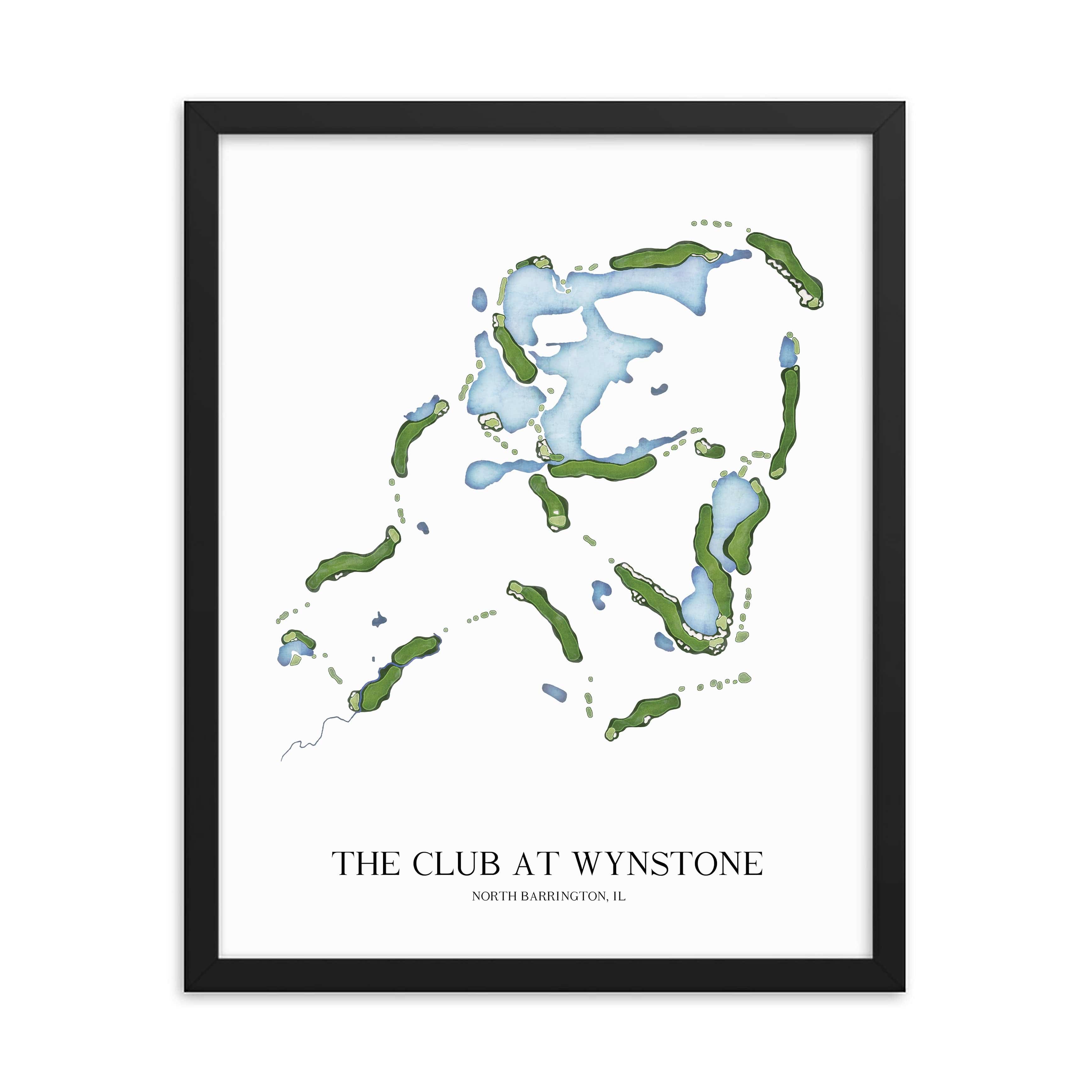 The 19th Hole Golf Shop - Golf Course Prints -  The Club at Wynstone Golf Course Map Golf Map