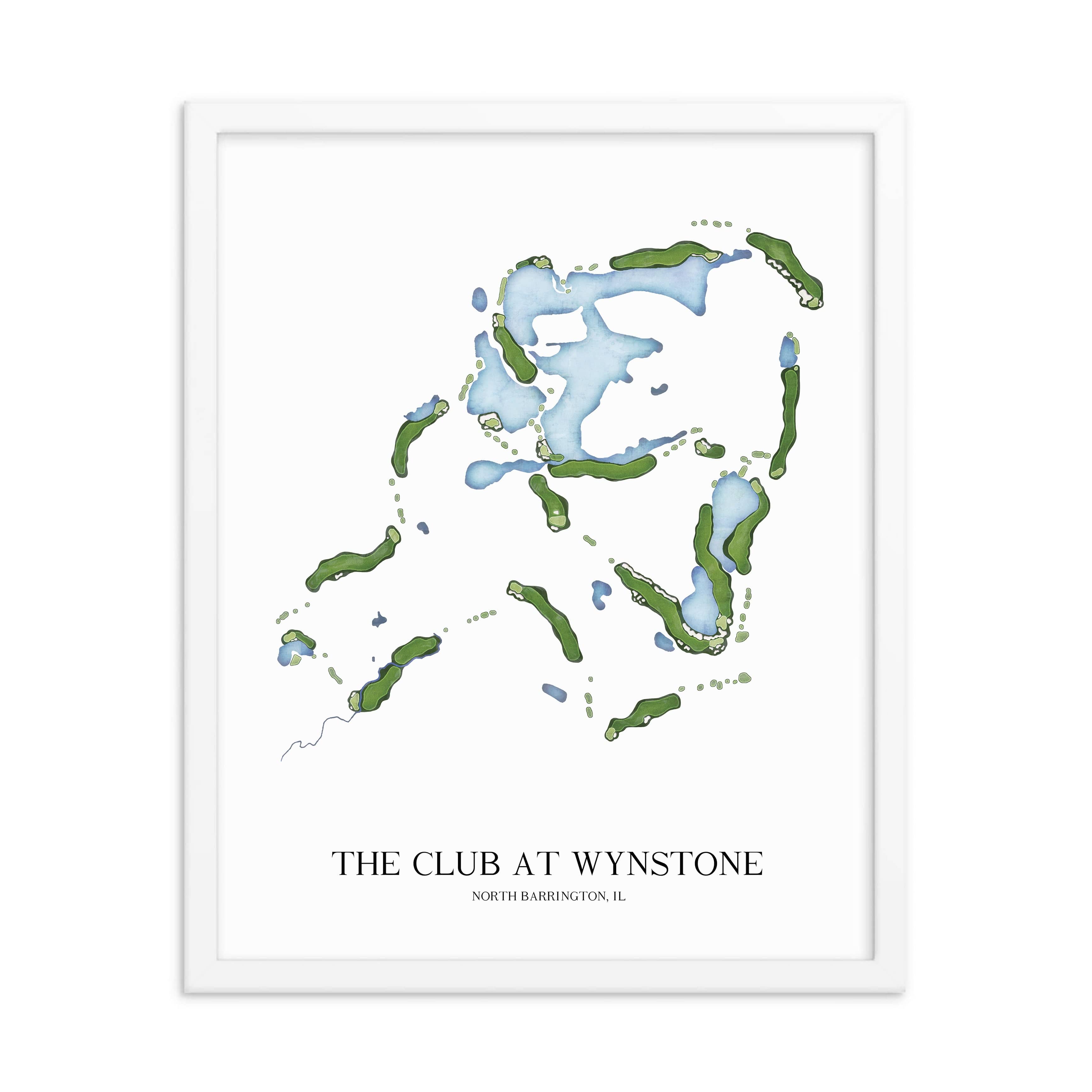 The 19th Hole Golf Shop - Golf Course Prints -  The Club at Wynstone Golf Course Map Golf Map