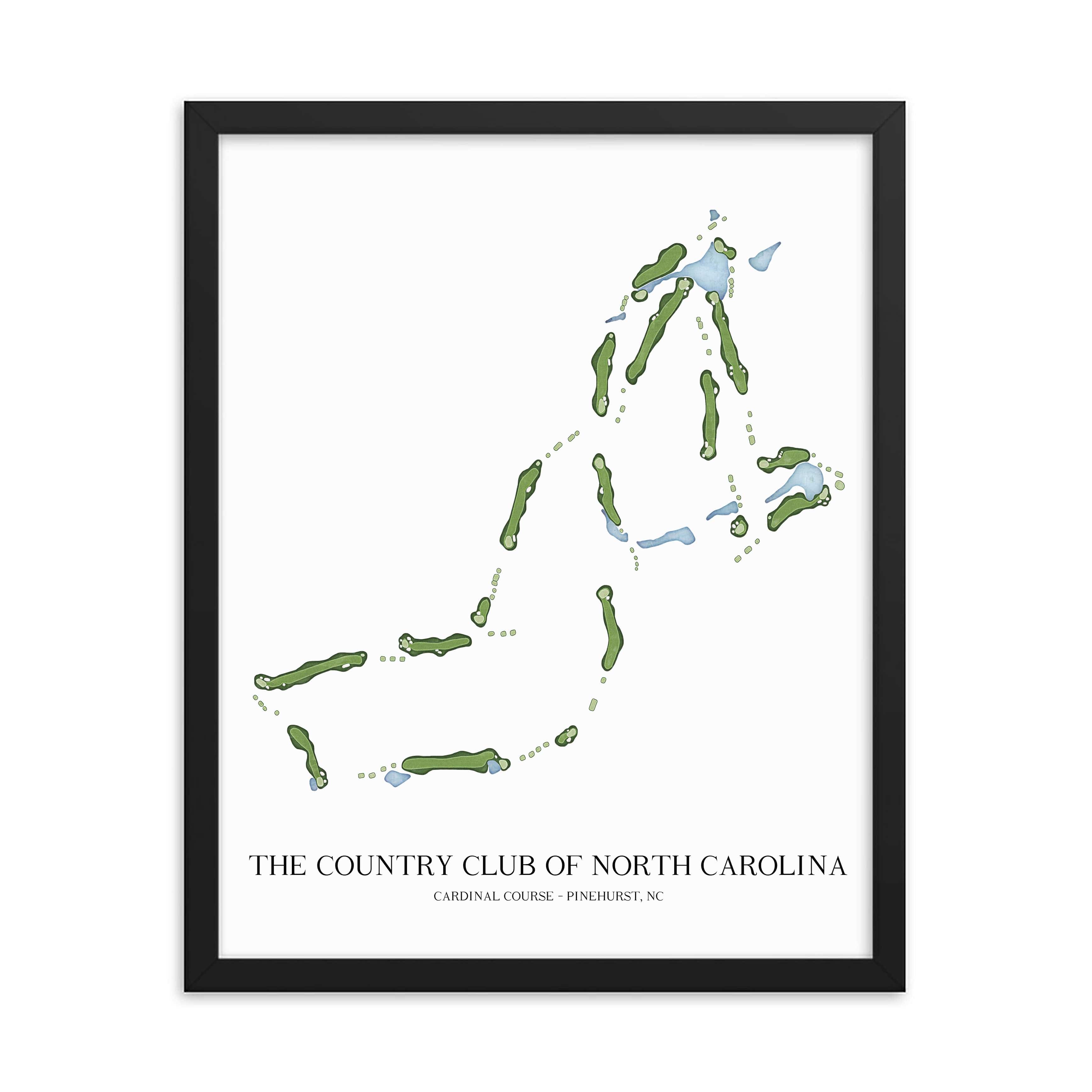 The 19th Hole Golf Shop - Golf Course Prints -  The Country Club of North Carolina - Cardinal Golf Course Map