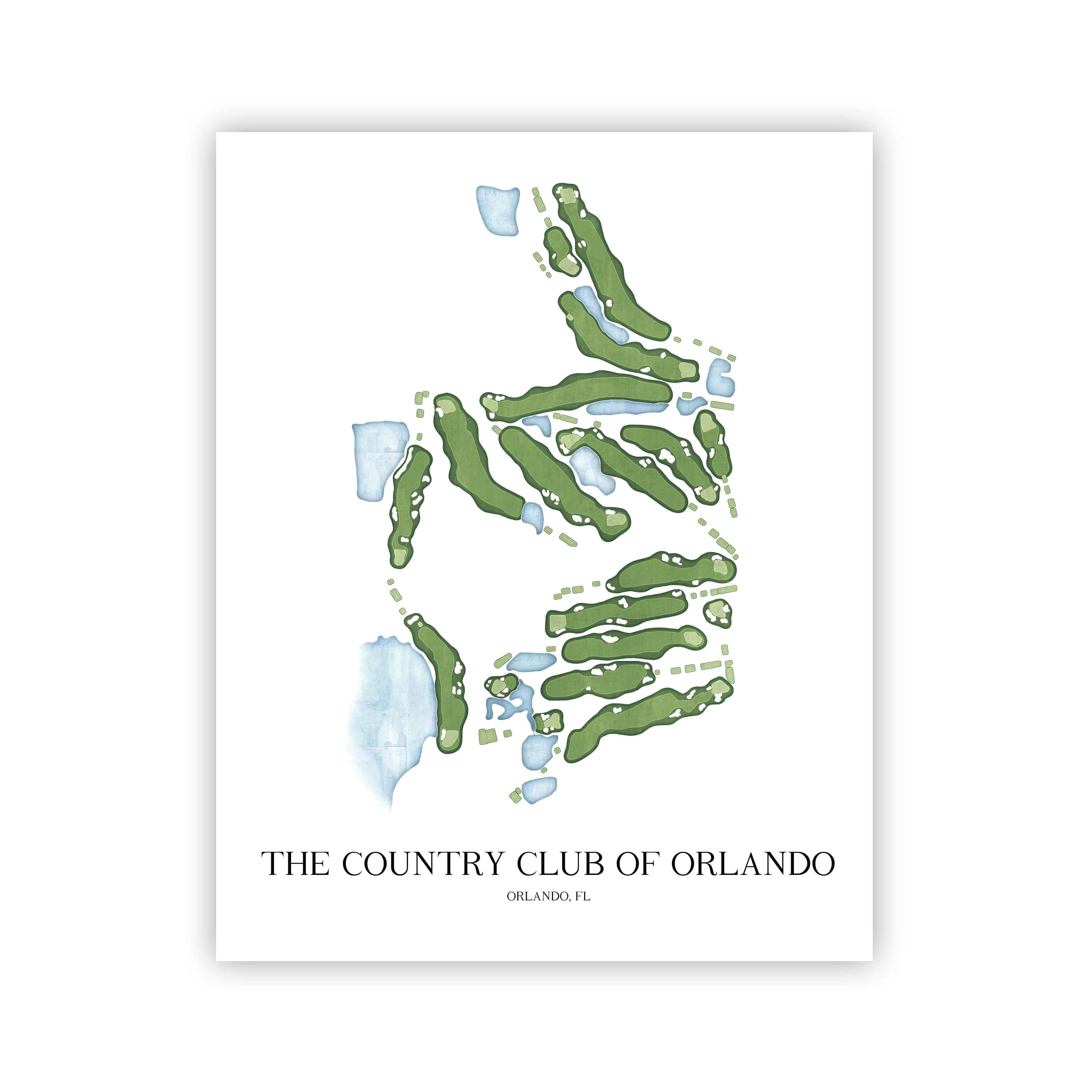 The 19th Hole Golf Shop - Golf Course Prints -  The Country Club of Orlando Golf Course Map