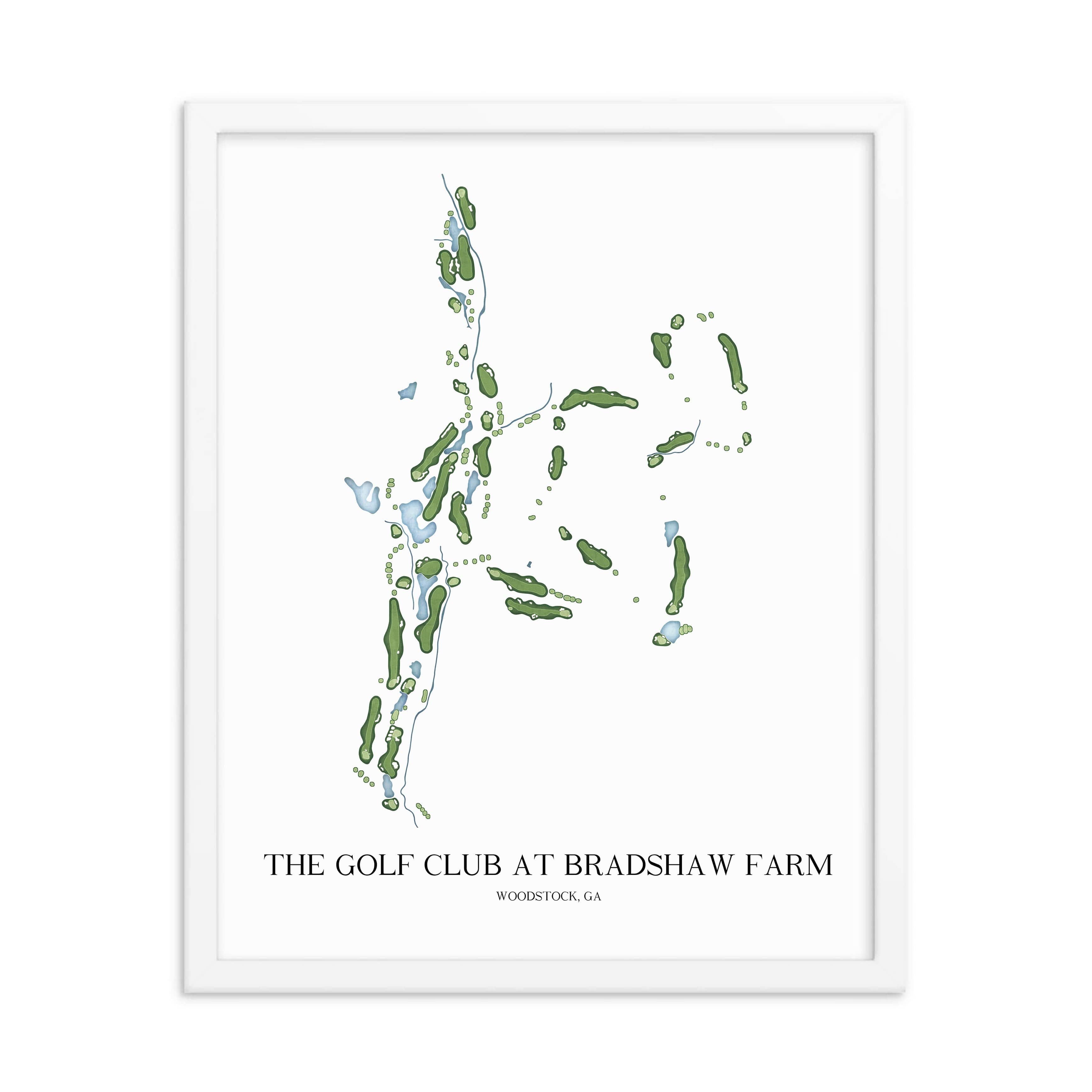 The 19th Hole Golf Shop - Golf Course Prints -  The Golf Club at Bradshaw Farm Golf Course Map Golf Map