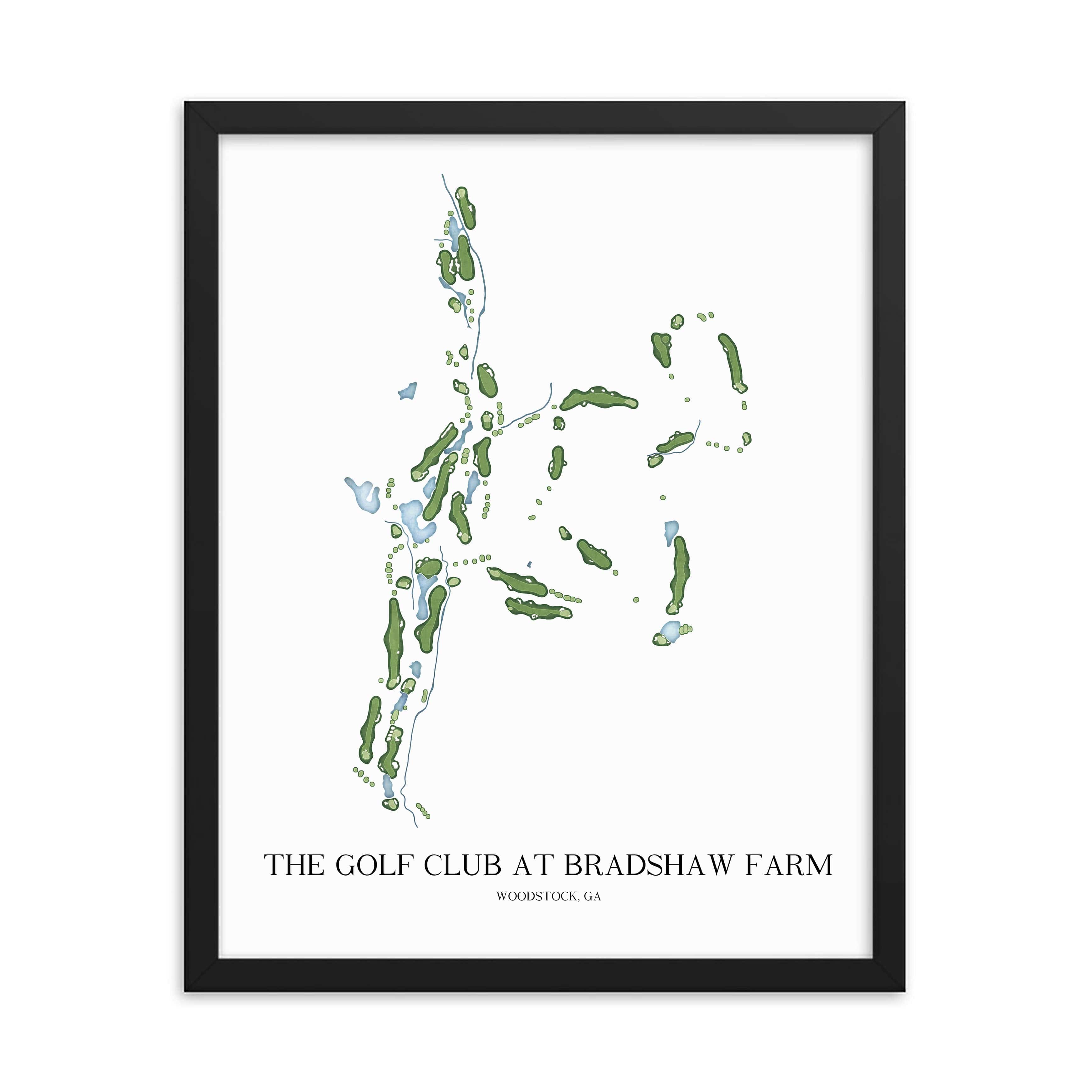 The 19th Hole Golf Shop - Golf Course Prints -  The Golf Club at Bradshaw Farm Golf Course Map Golf Map