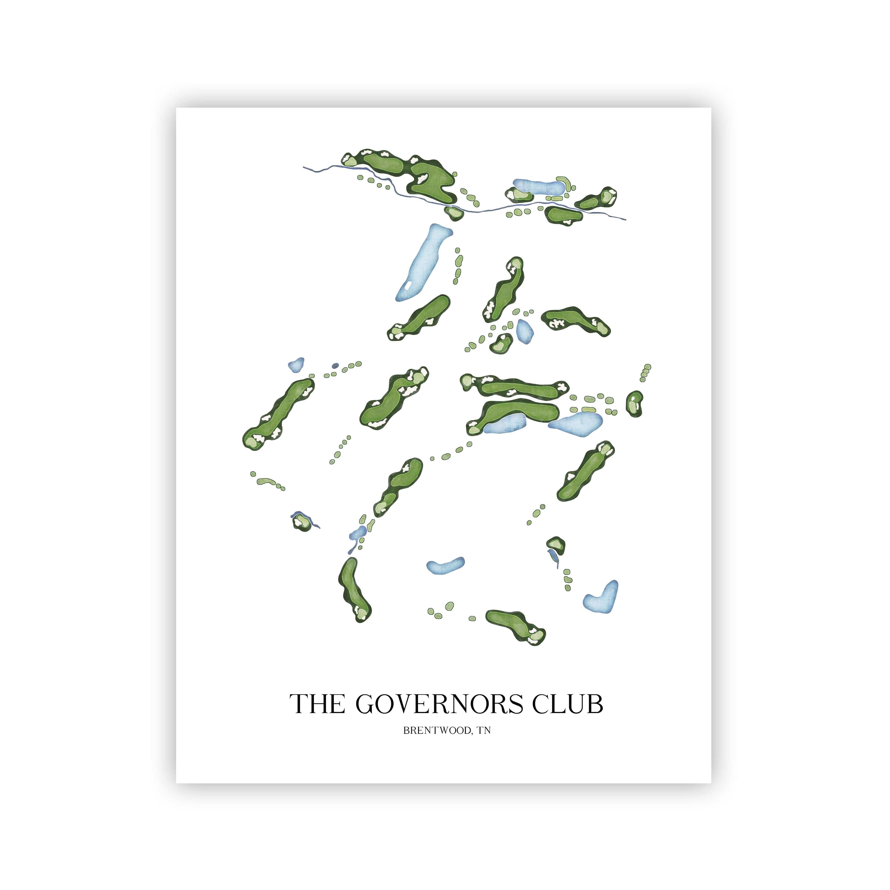 The 19th Hole Golf Shop - Golf Course Prints -  The Governors Club Golf Course Map