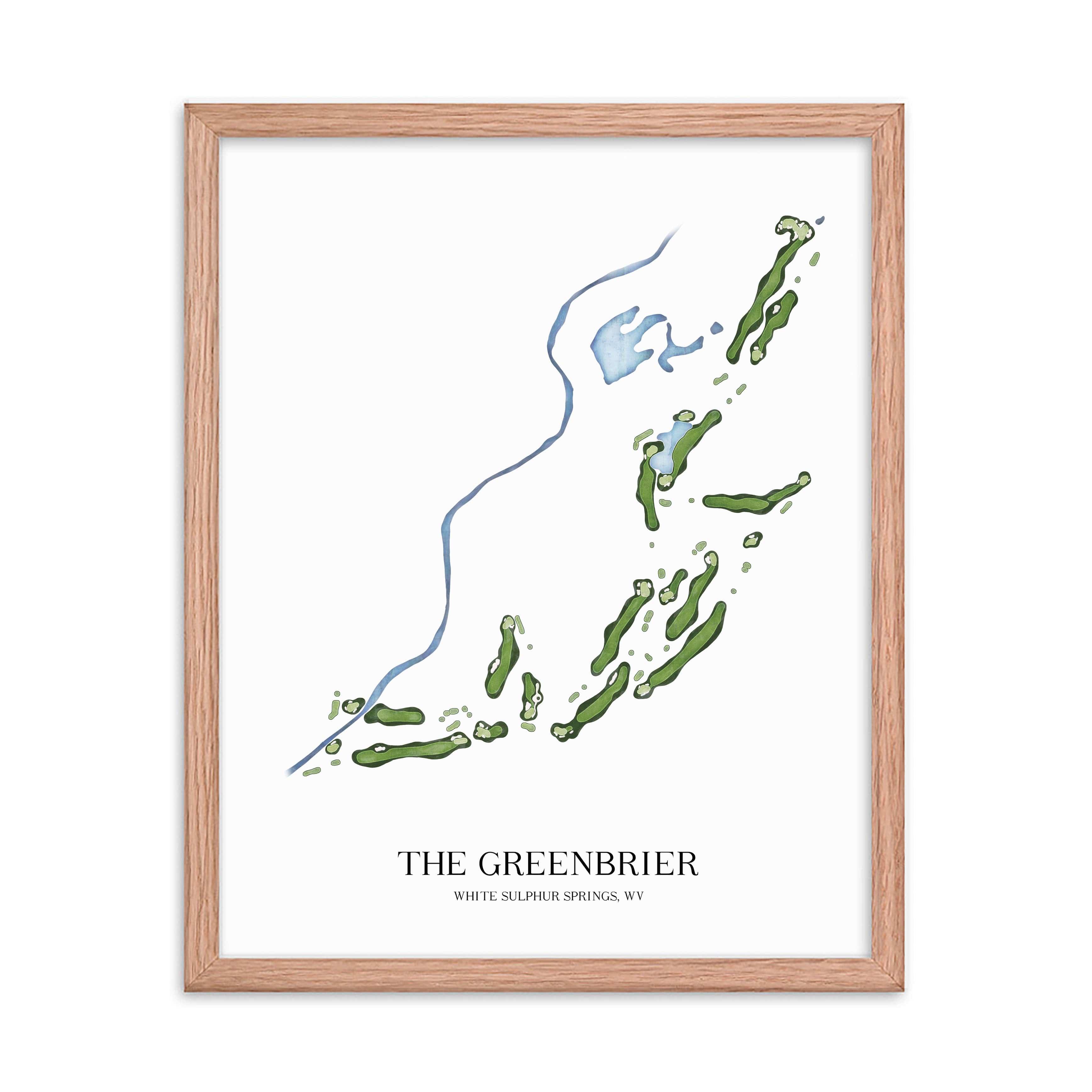 The 19th Hole Golf Shop - Golf Course Prints -  The Greenbrier Golf Course Map Golf Map