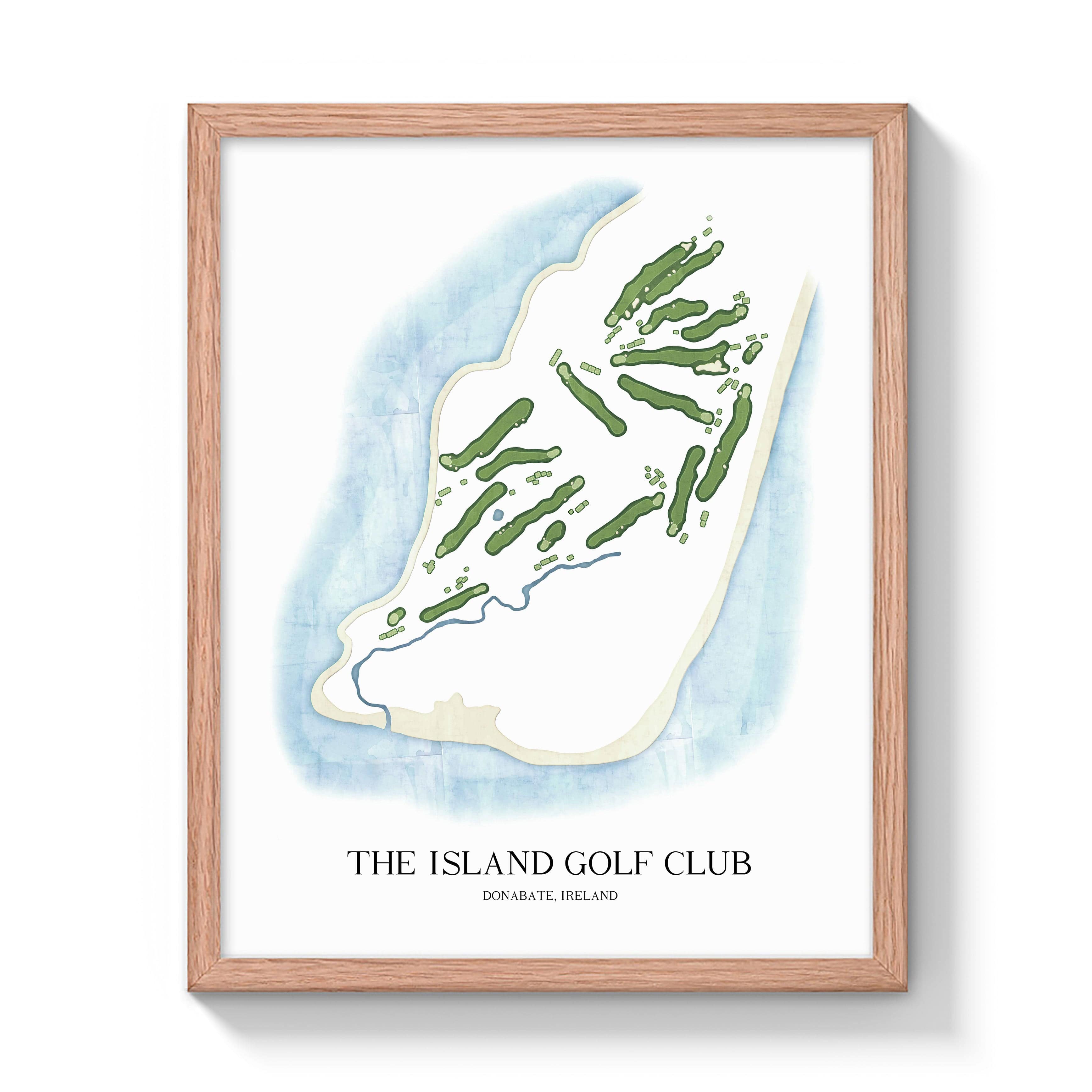 The 19th Hole Golf Shop - Golf Course Prints -  The Island Golf Club Golf Course Map Golf Map