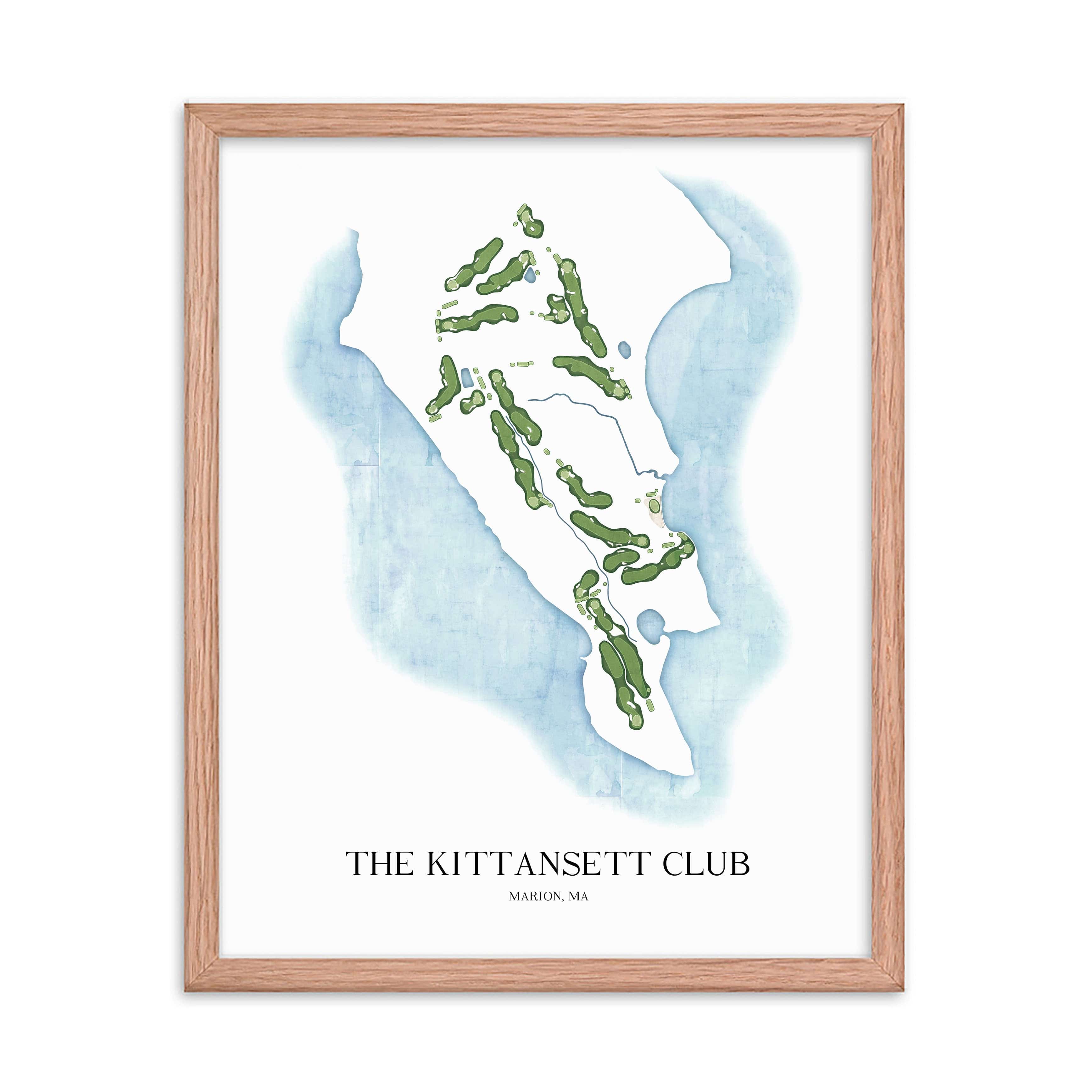 The 19th Hole Golf Shop - Golf Course Prints -  The Kittansett Club Golf Course Map Golf Map