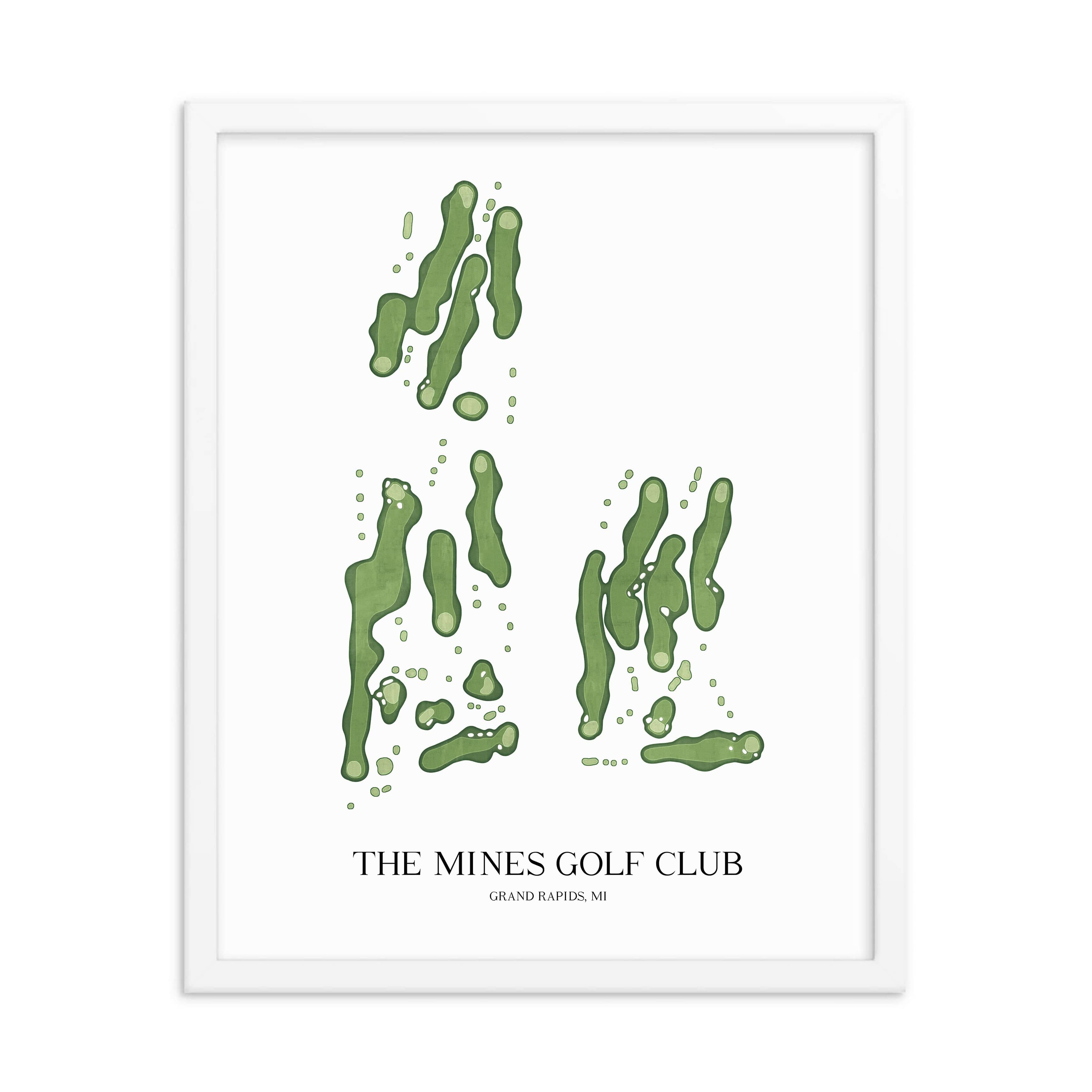 The 19th Hole Golf Shop - Golf Course Prints -  The Mines Golf Club Golf Course Map Golf Map