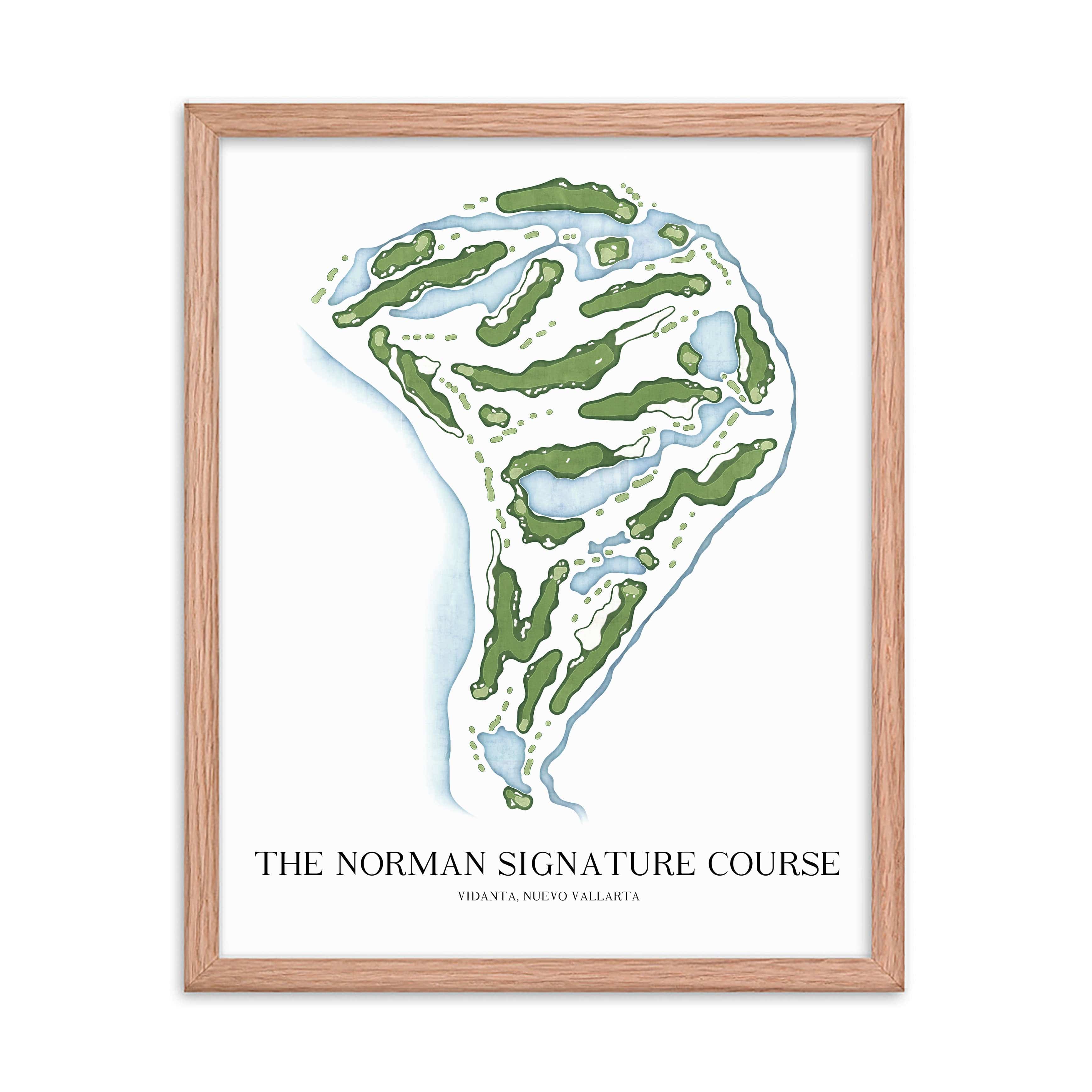 The 19th Hole Golf Shop - Golf Course Prints -  The Norman Signature Course Golf Course Map Golf Map