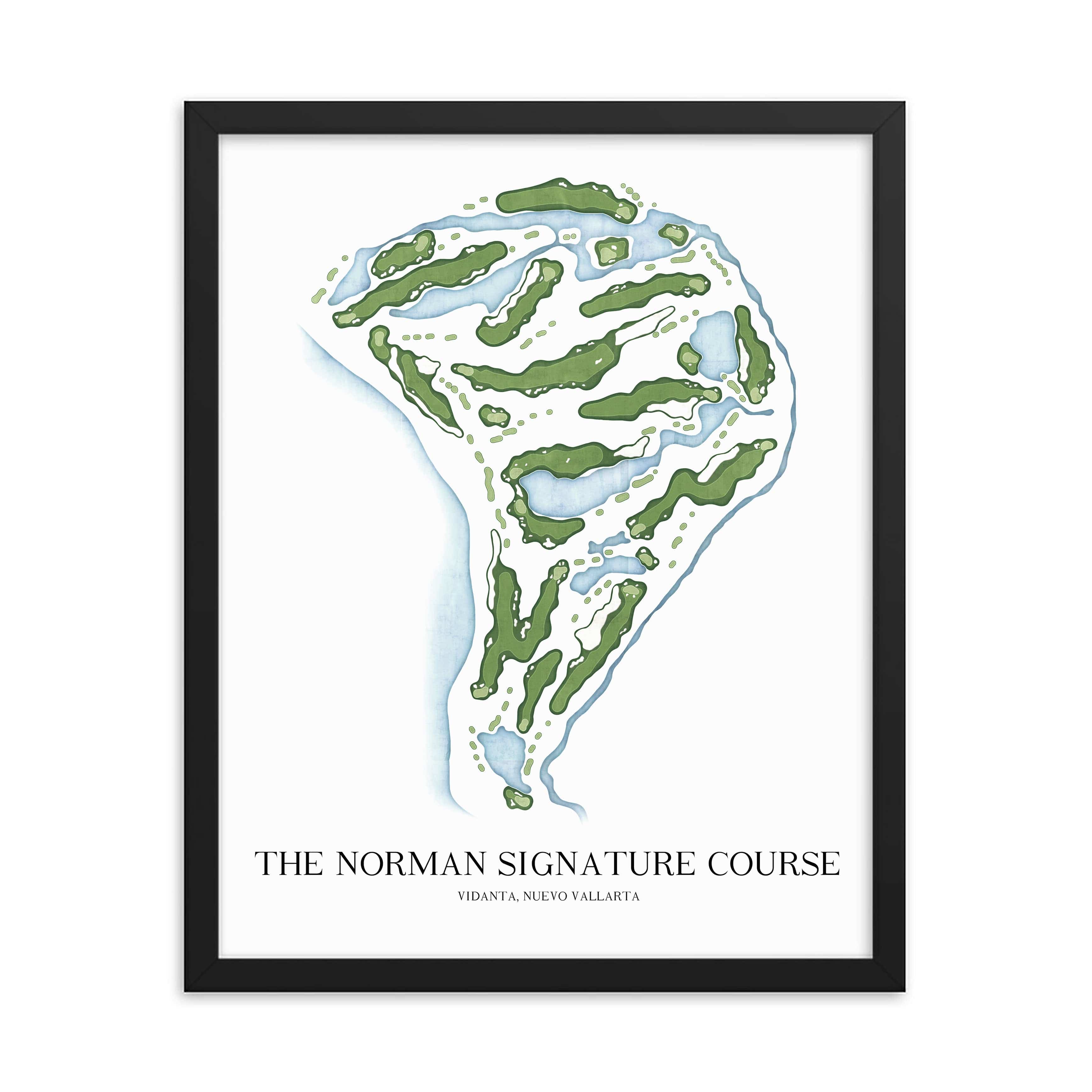 The 19th Hole Golf Shop - Golf Course Prints -  The Norman Signature Course Golf Course Map Golf Map