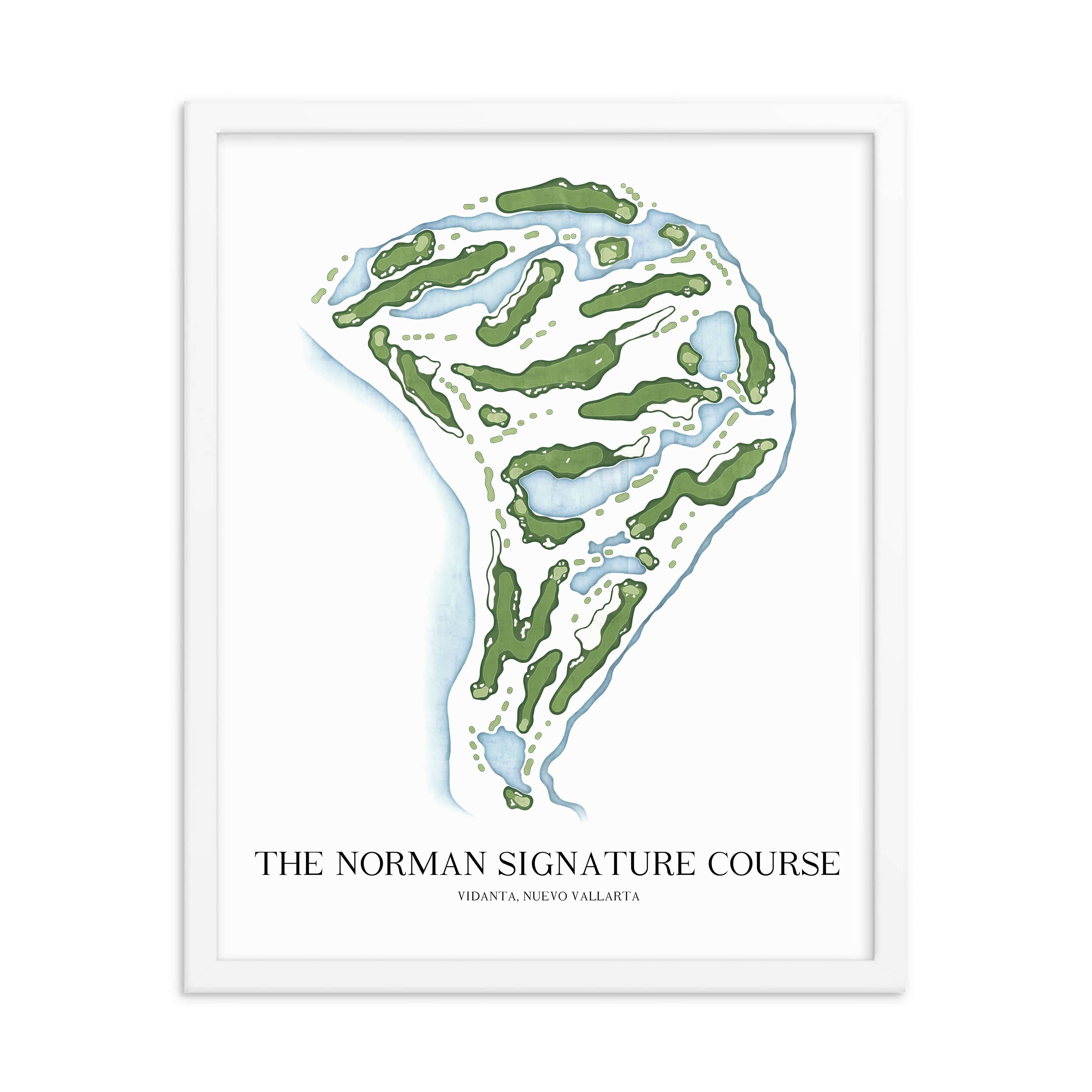 The 19th Hole Golf Shop - Golf Course Prints -  The Norman Signature Course Golf Course Map Golf Map