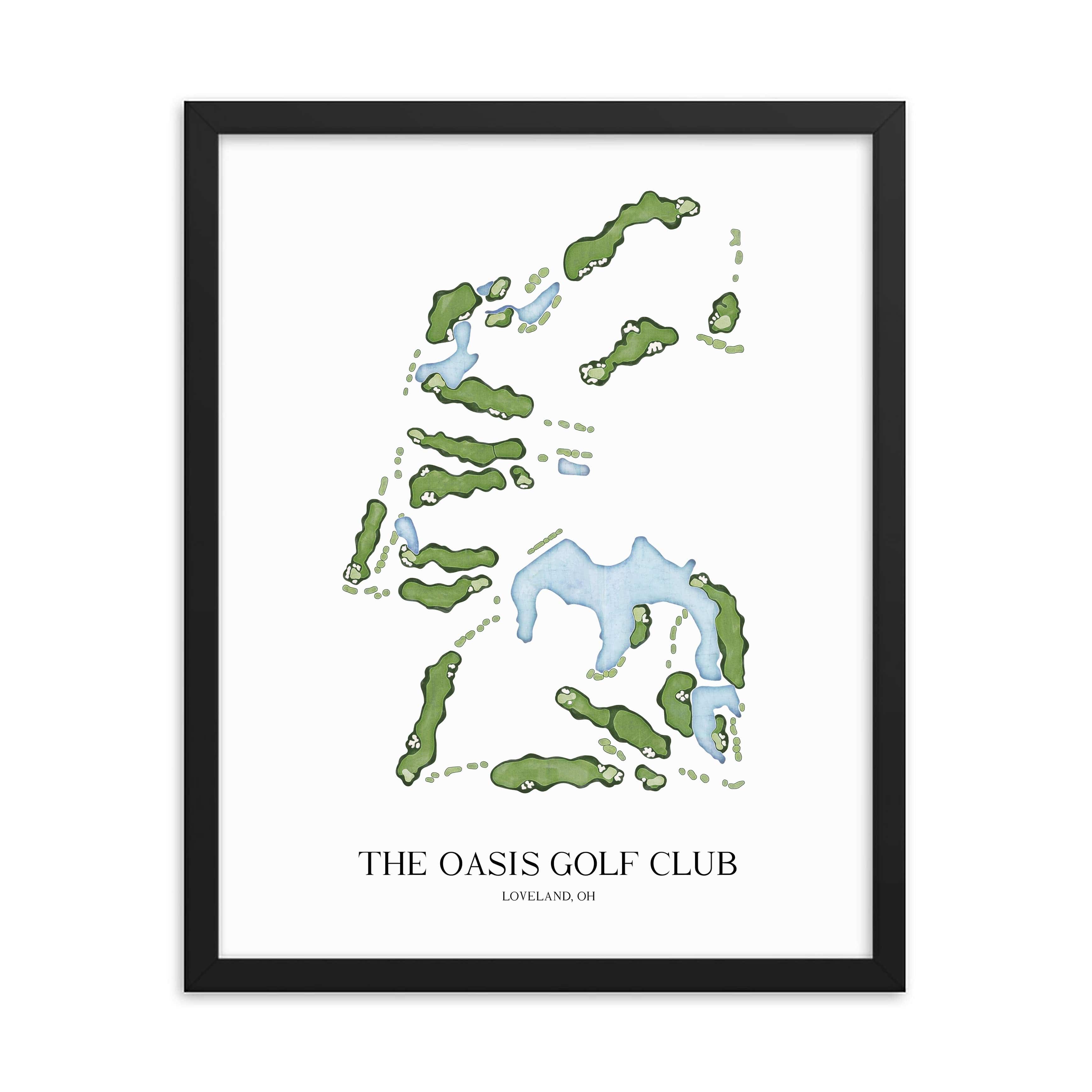 The 19th Hole Golf Shop - Golf Course Prints -  The Oasis Golf Club Golf Course Map Golf Map