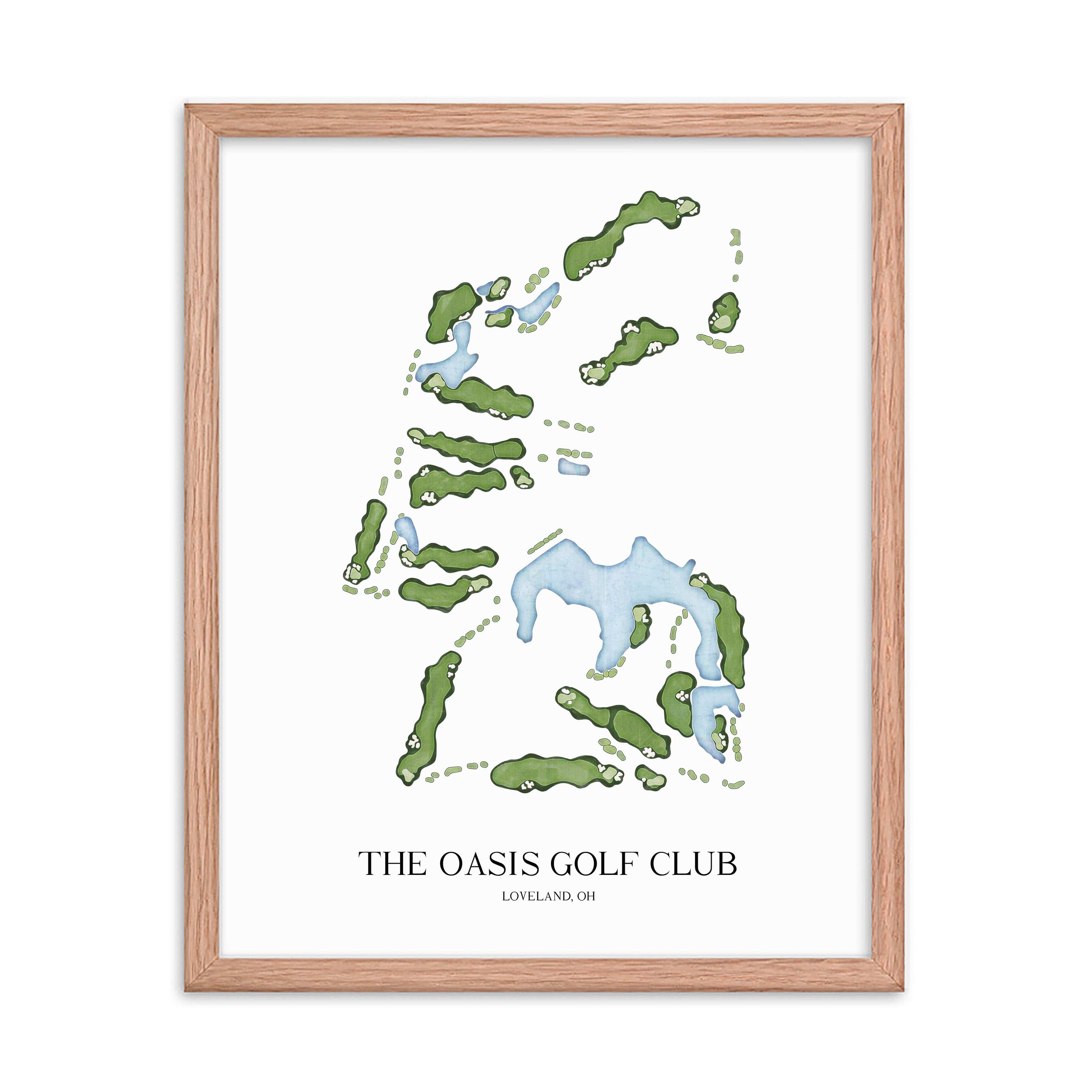 The 19th Hole Golf Shop - Golf Course Prints -  The Oasis Golf Club Golf Course Map Golf Map